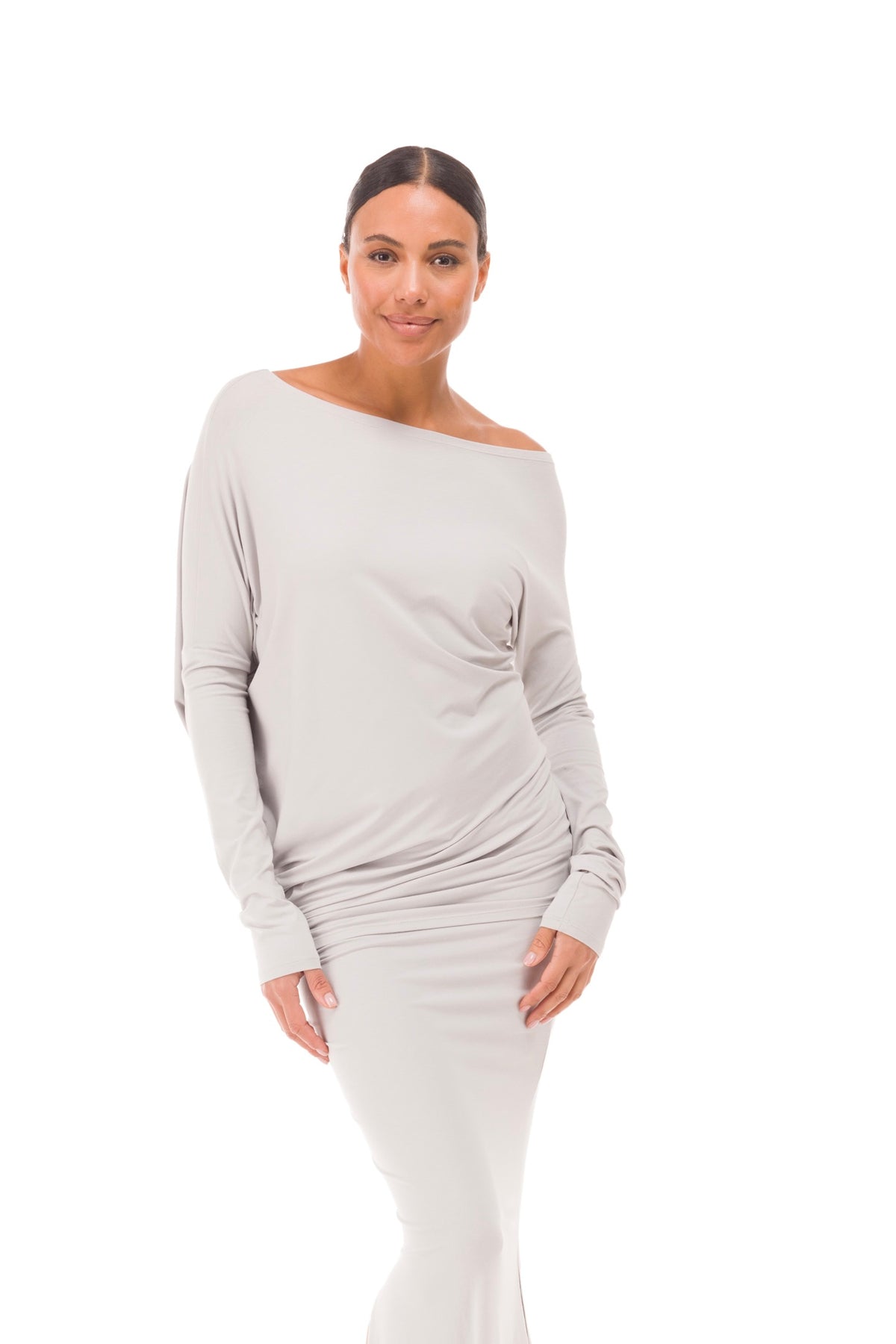 BAMBOO OBLIQUE TOP SILVER GREY