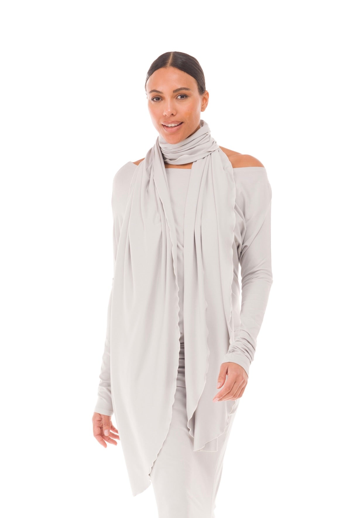 BAMBOO SCARF SILVER GREY