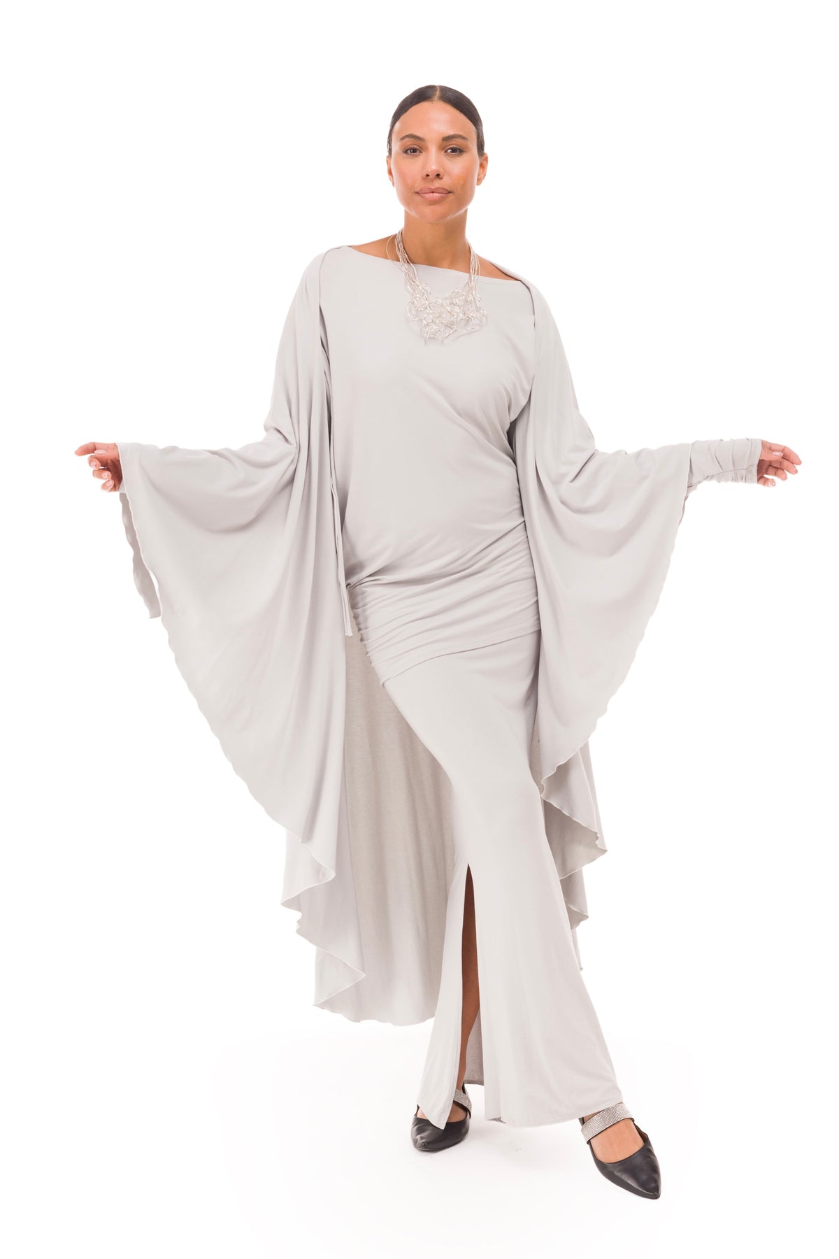 BAMBOO WATERFALL JACKET SILVER GREY
