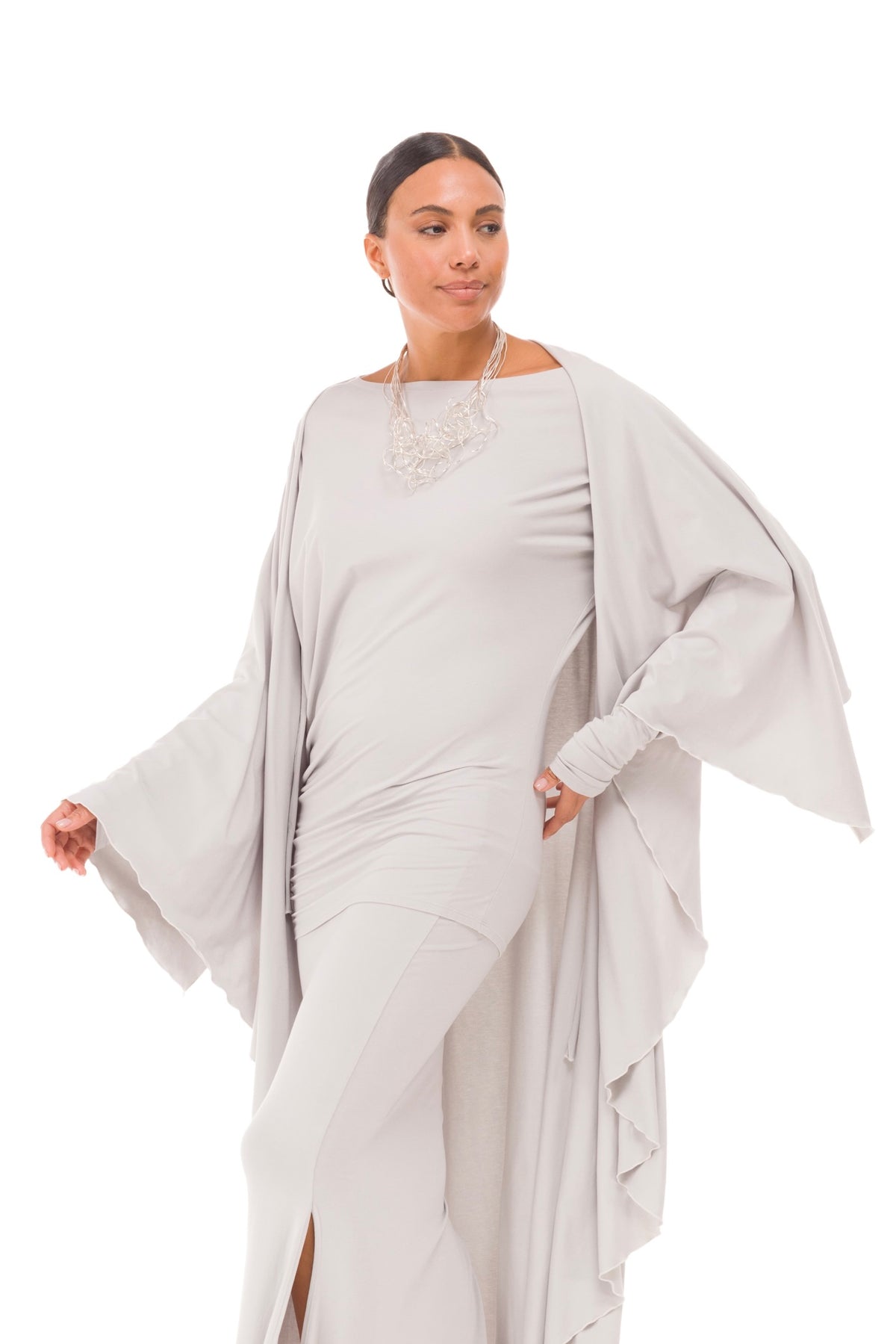 BAMBOO WATERFALL JACKET SILVER GREY