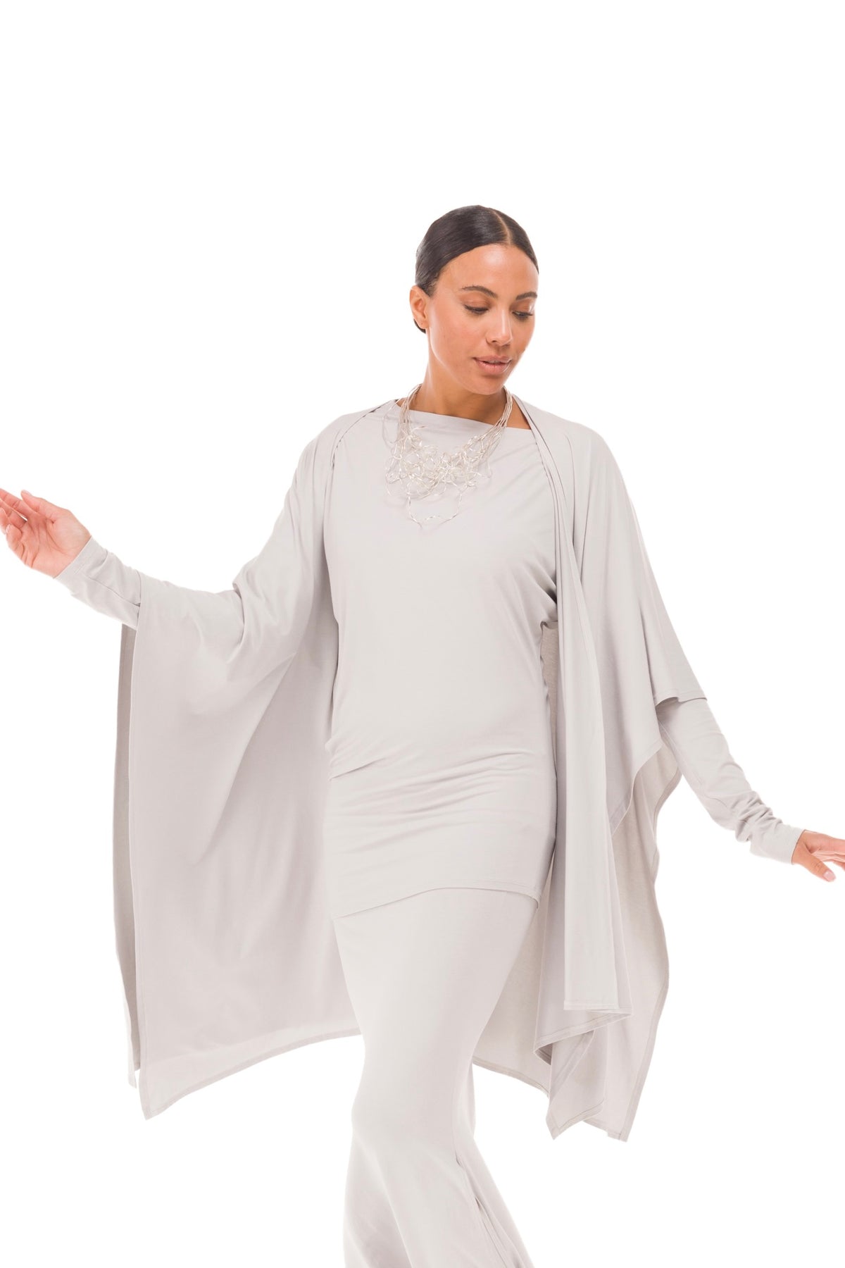 BAMBOO OBLIQUE TOP SILVER GREY