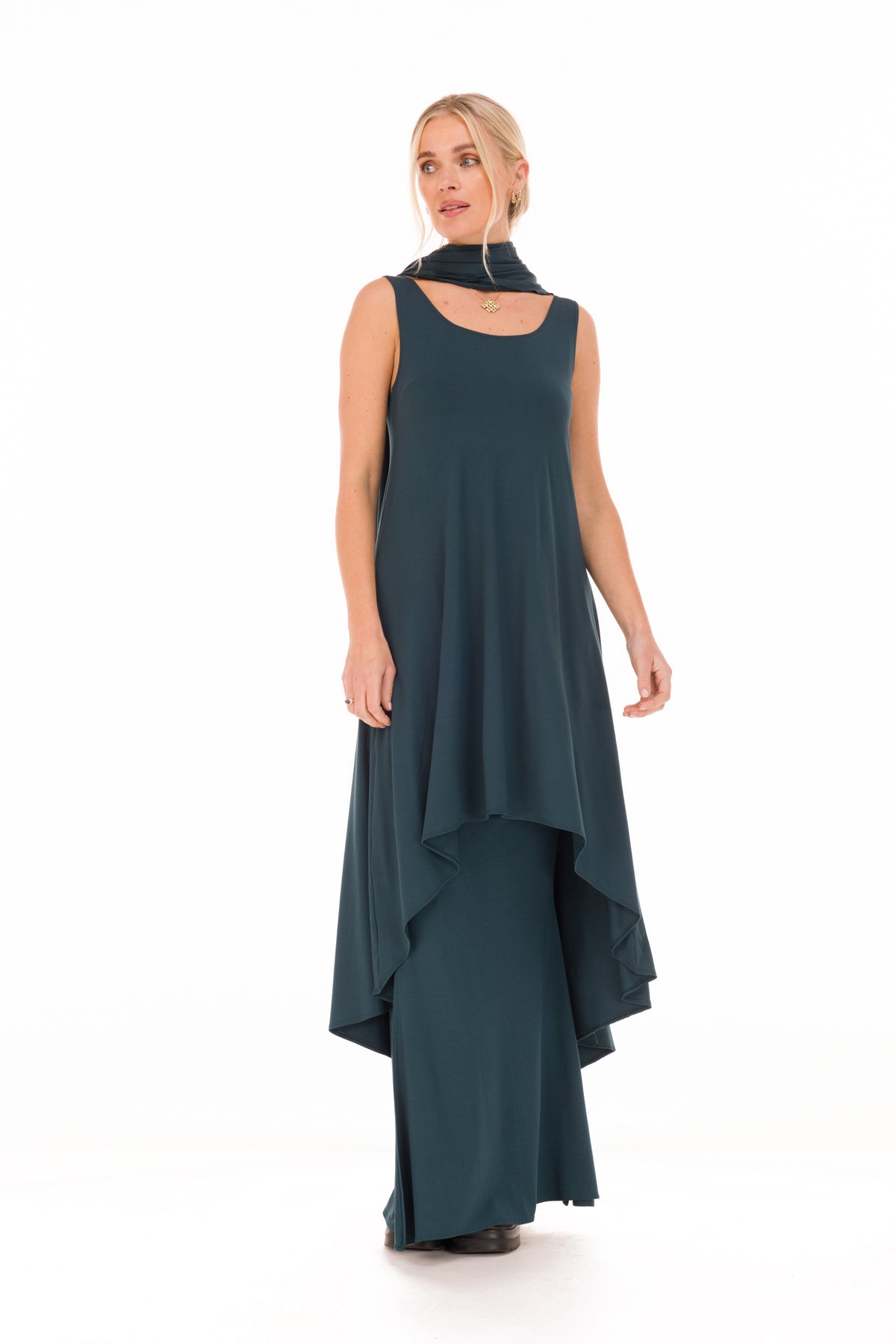 BAMBOO SCARF OCEAN GREEN