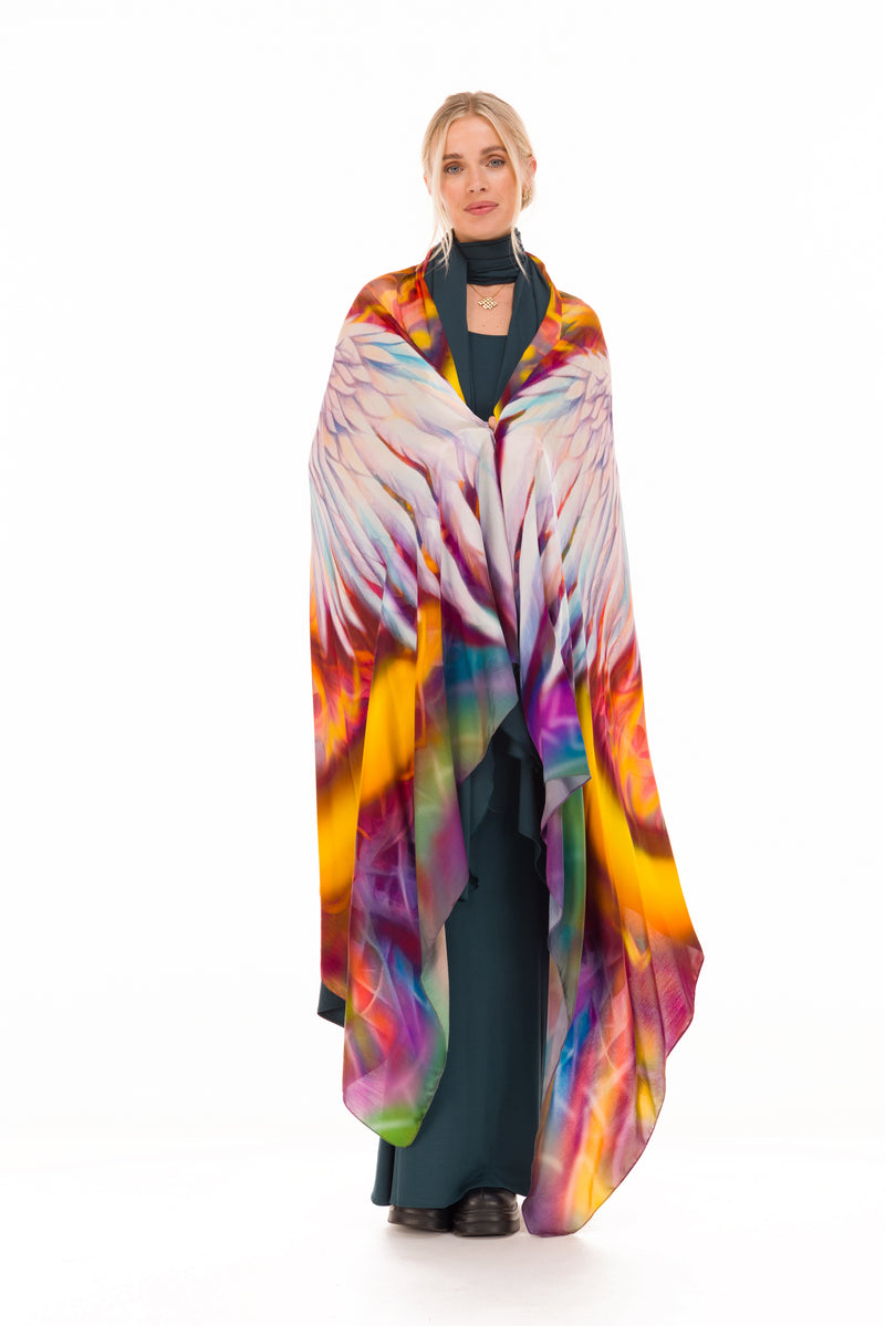 PHOENIX RISING – SILK MEDICINE SHAWL