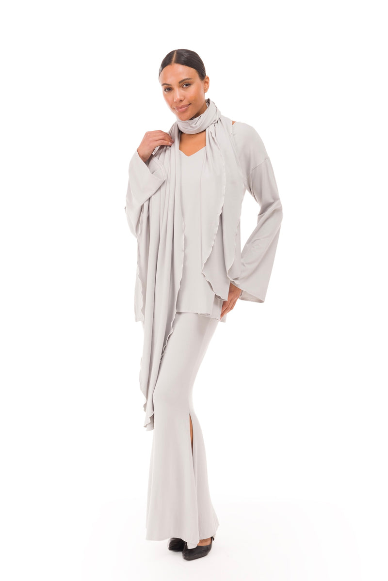 BAMBOO SCARF SILVER GREY