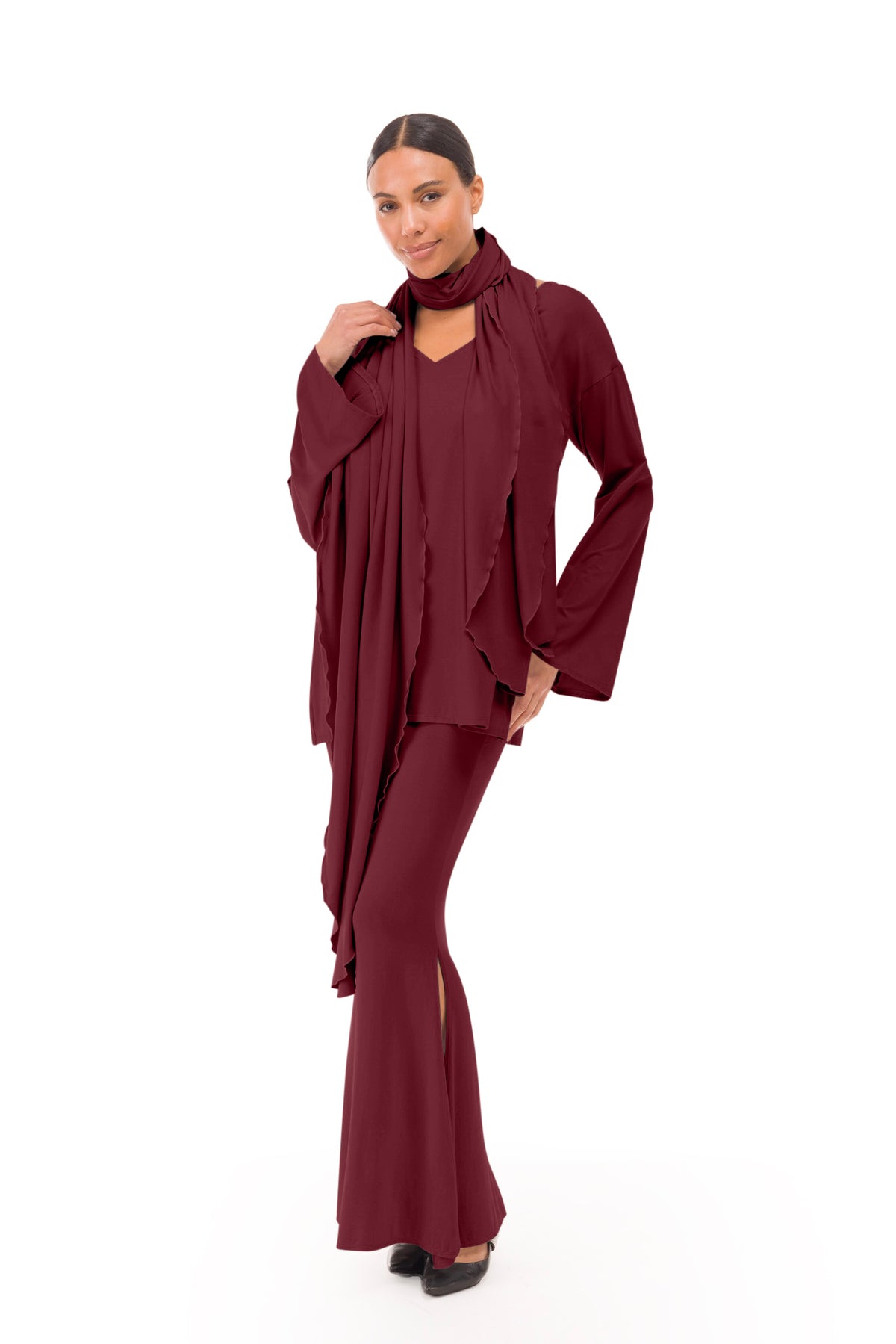 BAMBOO SCARF BURGUNDY