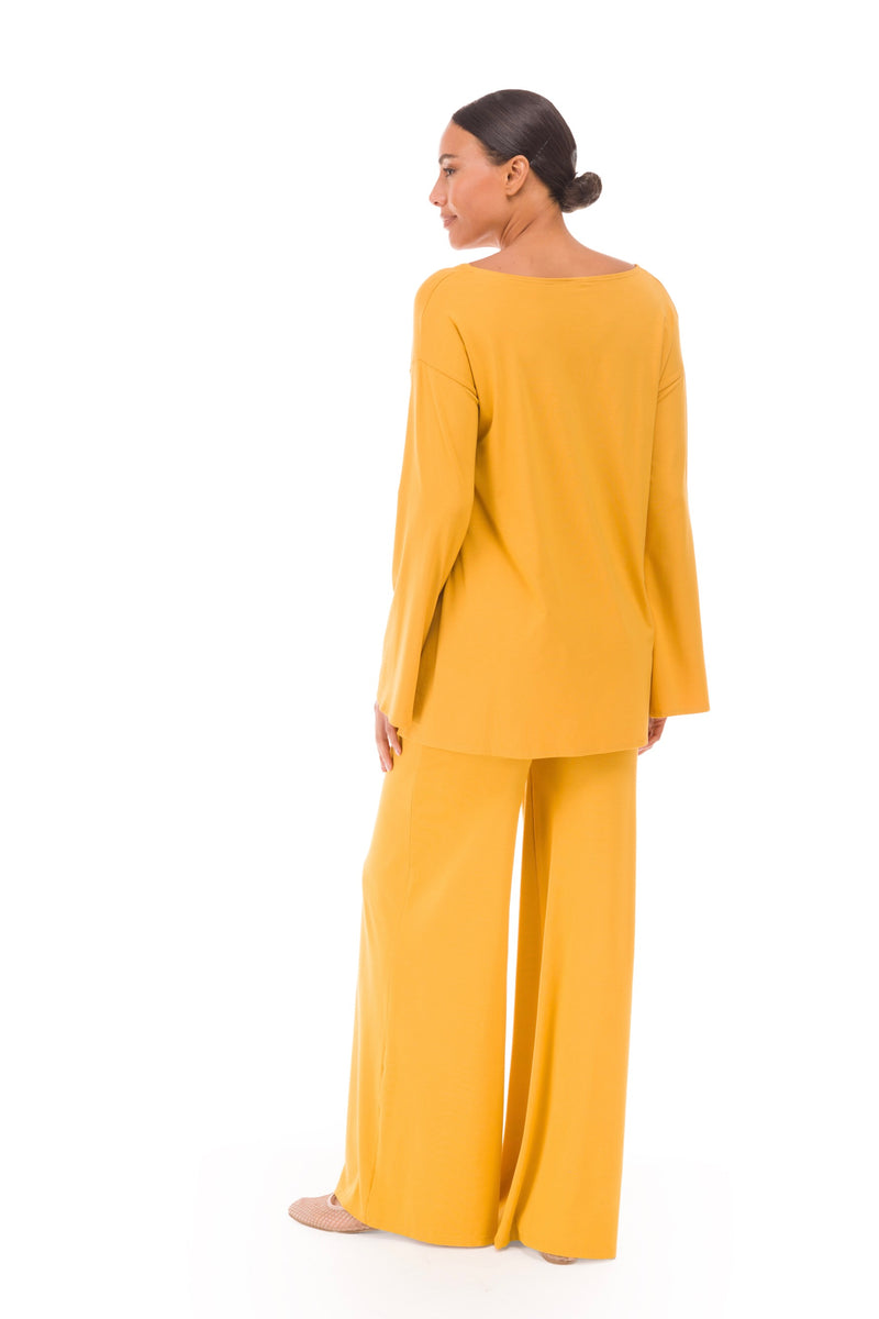 BAMBOO PALAZZO PANTS TIBETAN YELLOW