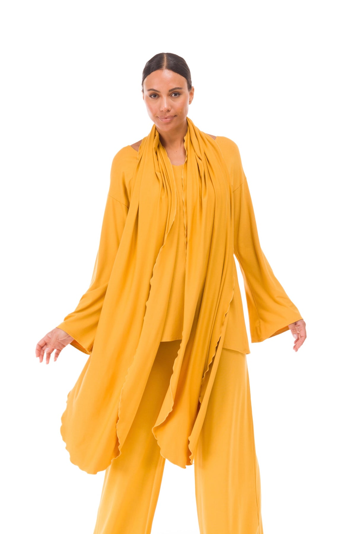 BAMBOO PALAZZO PANTS TIBETAN YELLOW