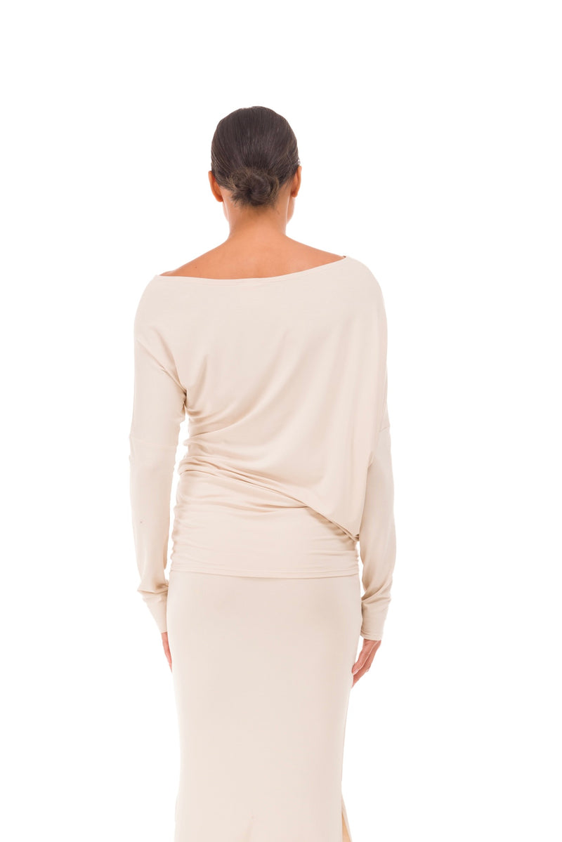 BAMBOO OBLIQUE TOP ECRU