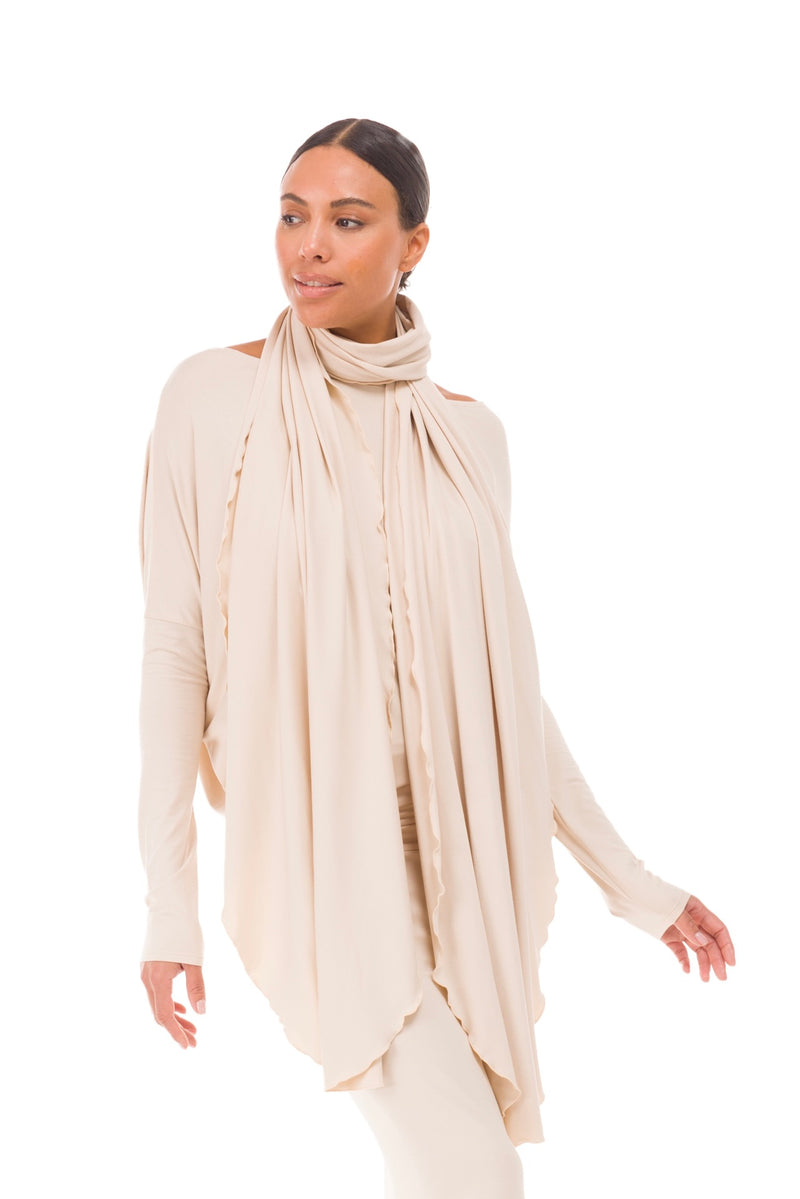 BAMBOO OBLIQUE TOP ECRU