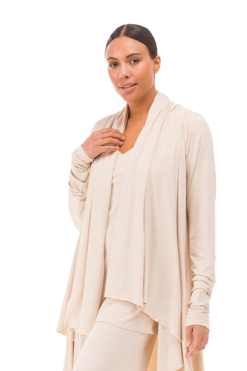 BAMBOO WATERFALL JACKET ECRU