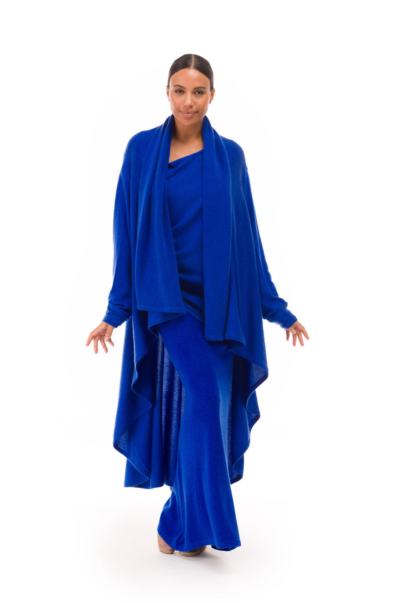 NEW 100% MONGOLIAN CASHMERE WATERFALL JACKET ROYAL BLUE