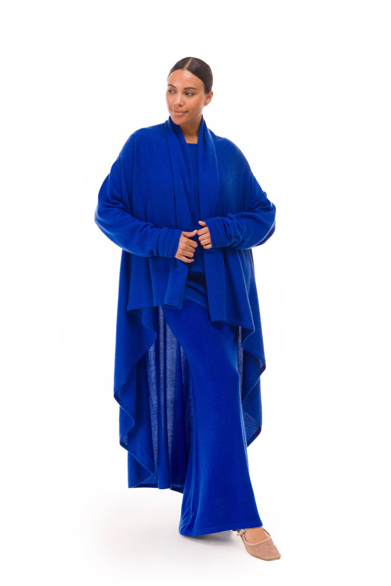 NEW 100% MONGOLIAN CASHMERE WATERFALL JACKET ROYAL BLUE