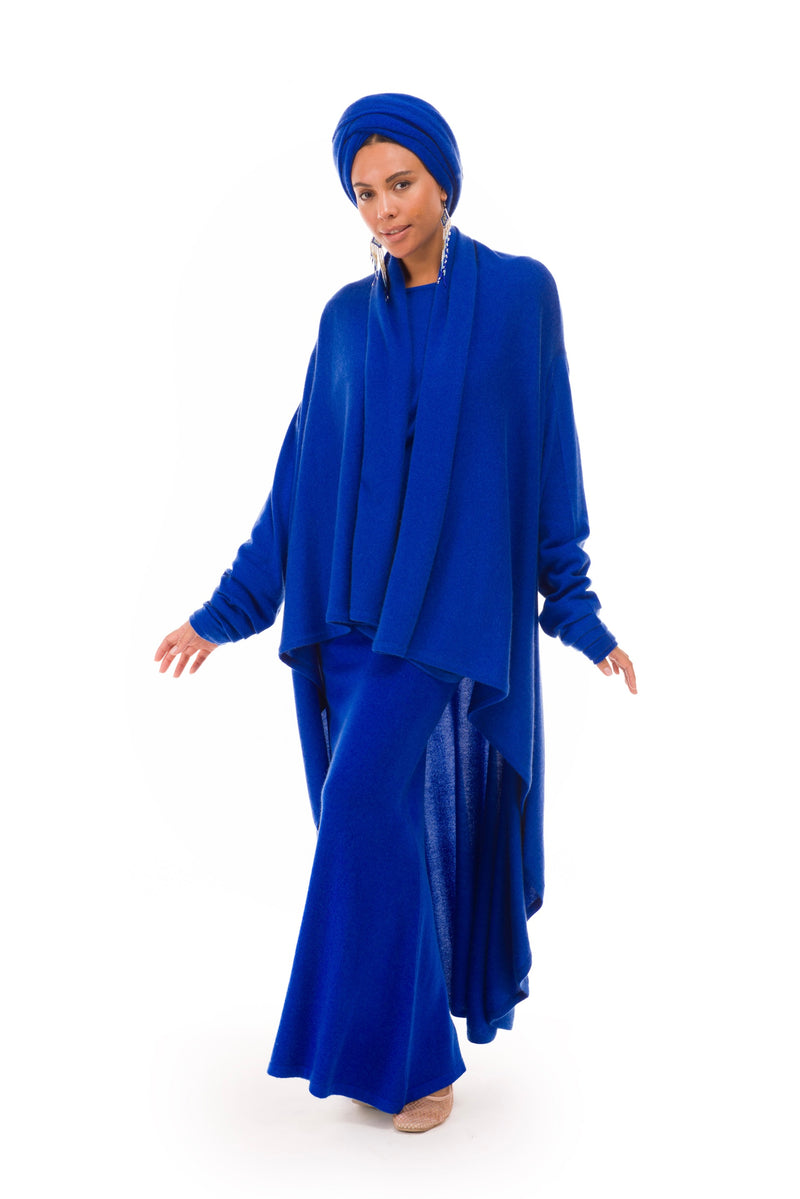 NEW 100% MONGOLIAN CASHMERE WATERFALL JACKET ROYAL BLUE