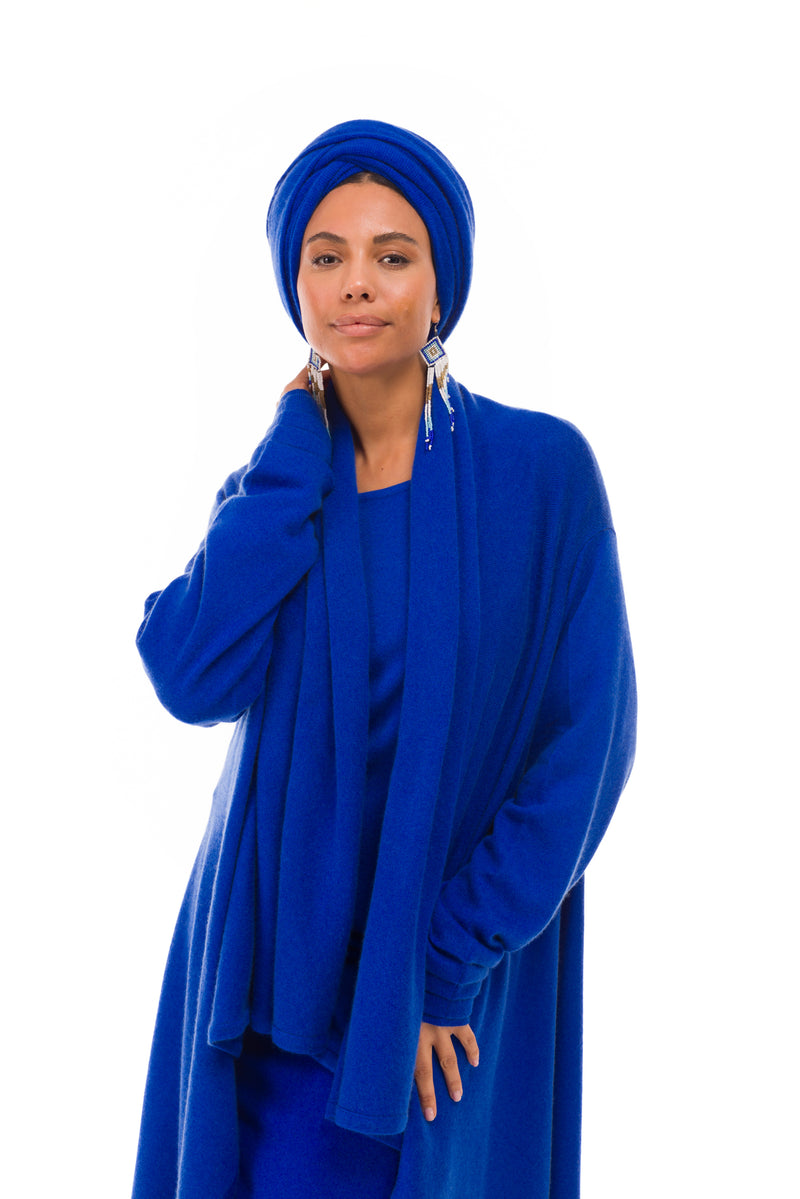 NEW 100% MONGOLIAN CASHMERE WATERFALL JACKET ROYAL BLUE