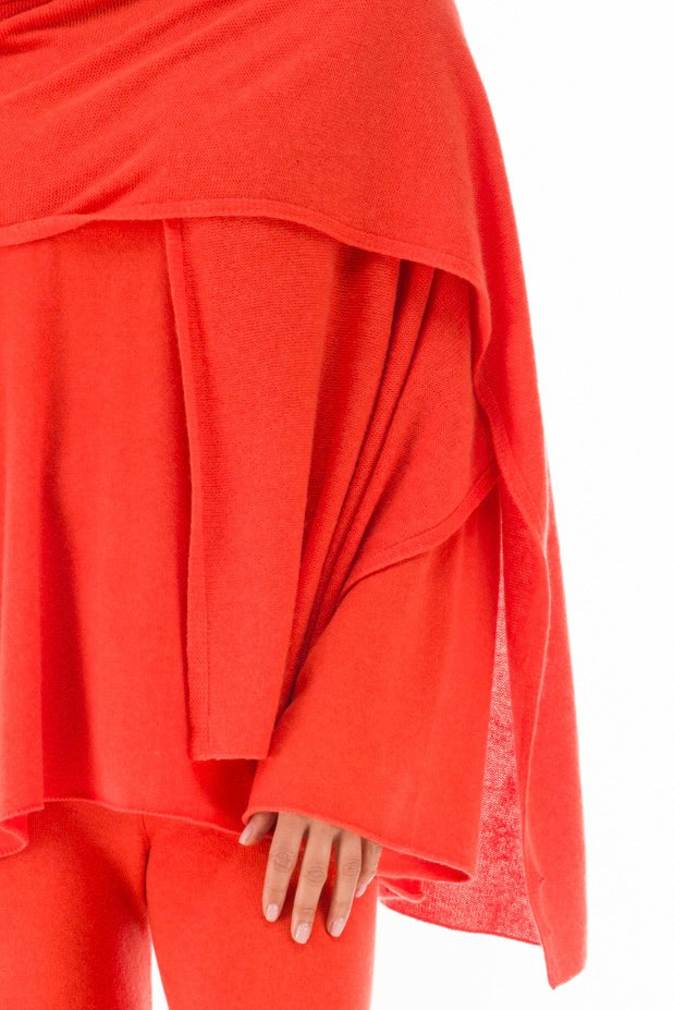 100% CASHMERE KNITTED SCARF ORANGE