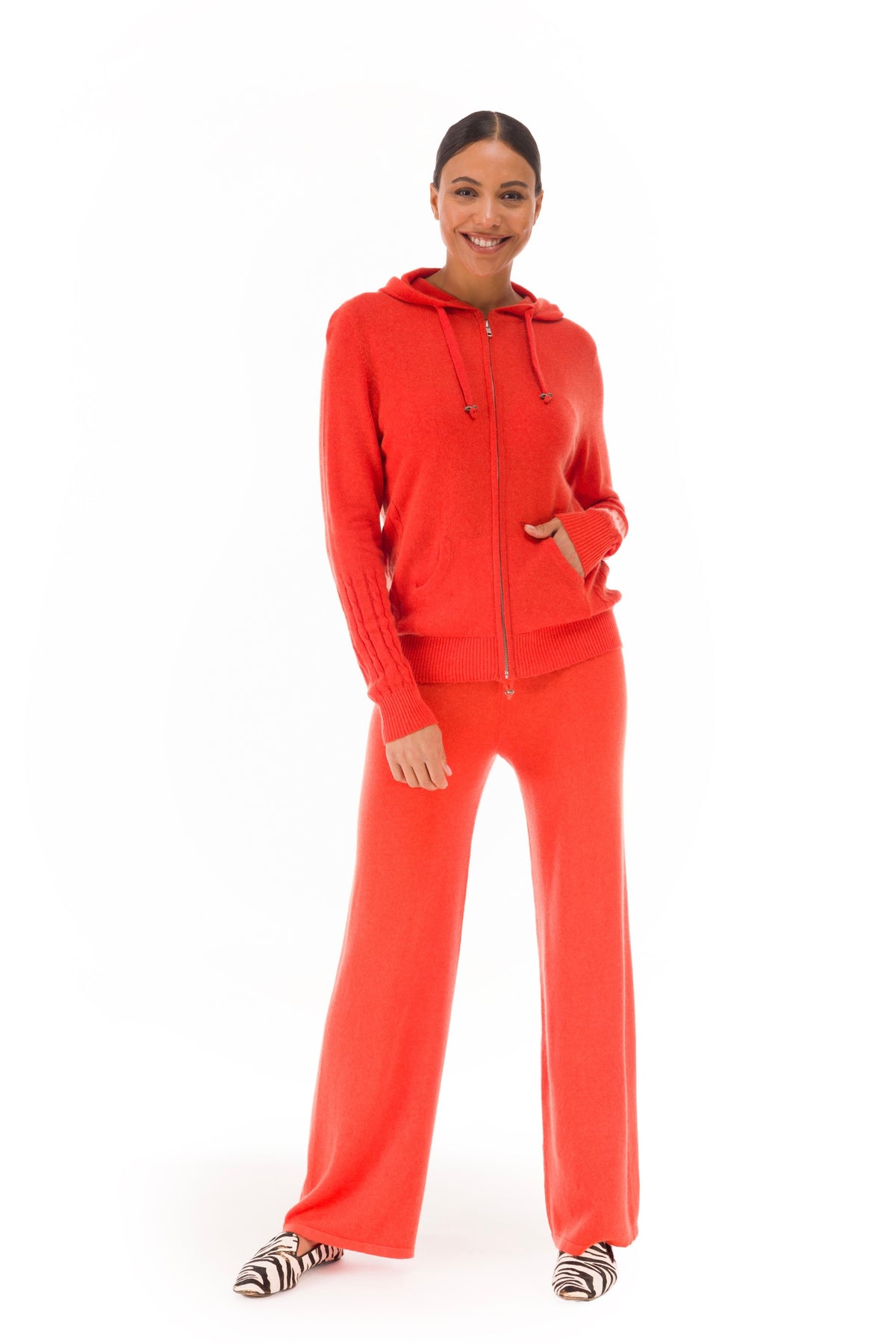 100% CASHMERE LOUNGE PANTS ORANGE