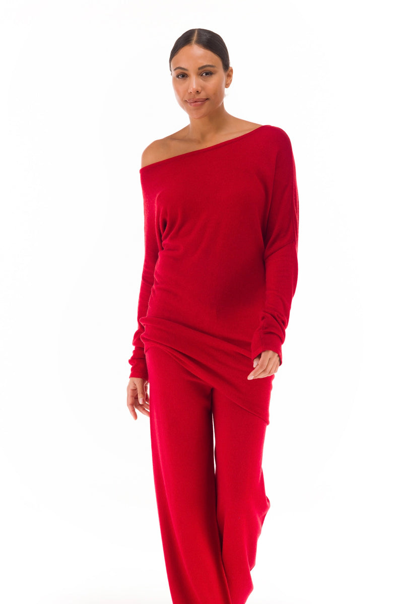 100% CASHMERE LOUNGE PANTS CLARET