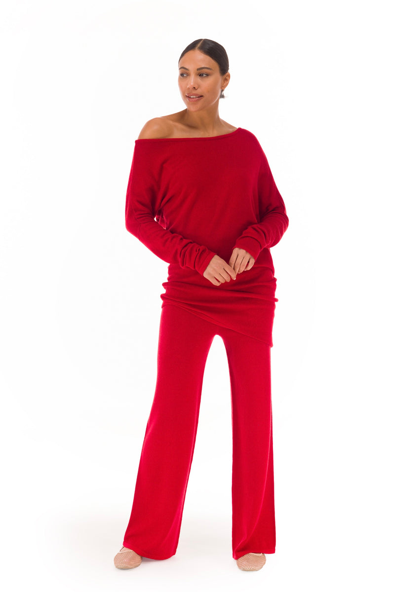 100% CASHMERE LOUNGE PANTS CLARET