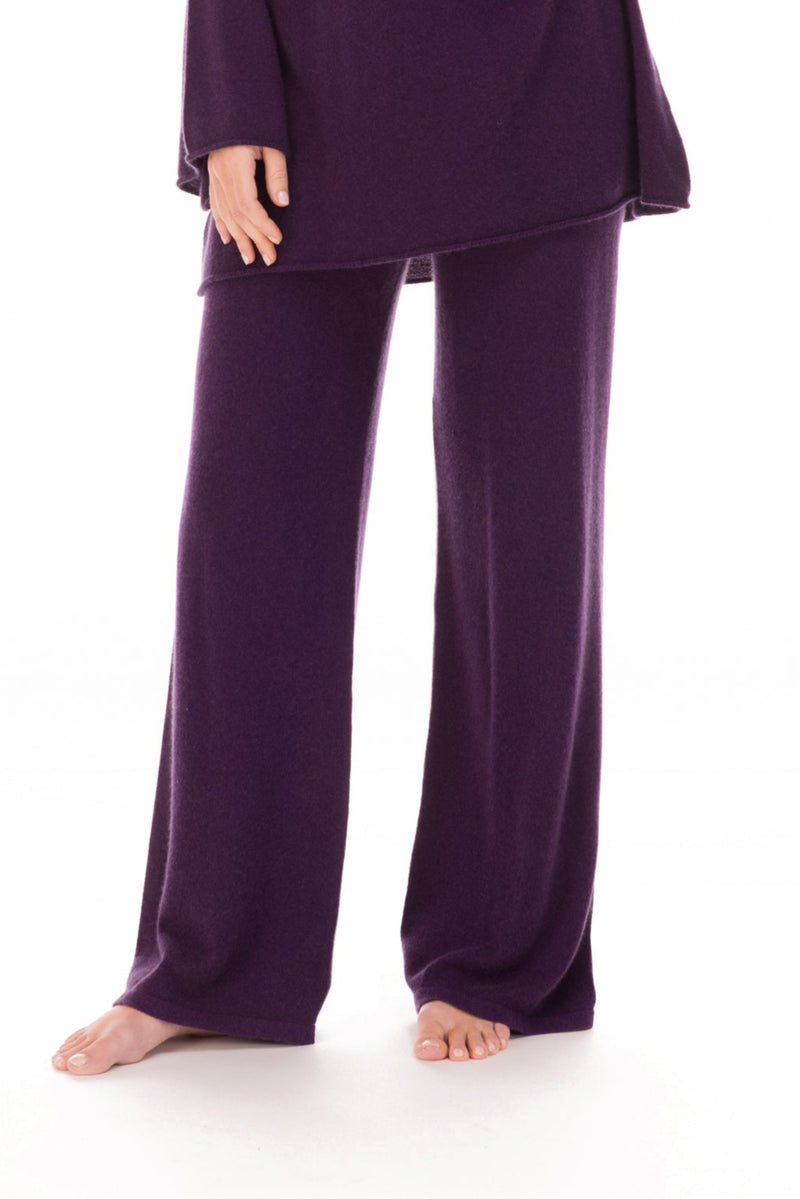 100% CASHMERE LOUNGE PANTS AUBERGINE