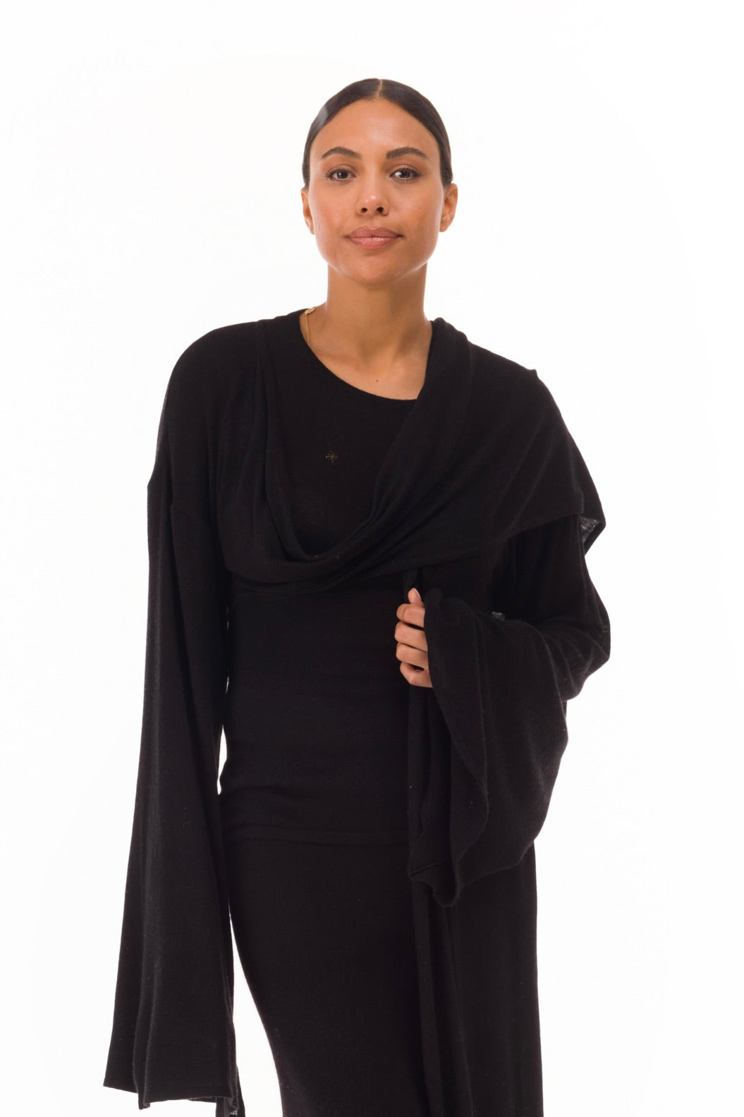 100% ULTRA FINE LONG SLEEVE TOP BLACK