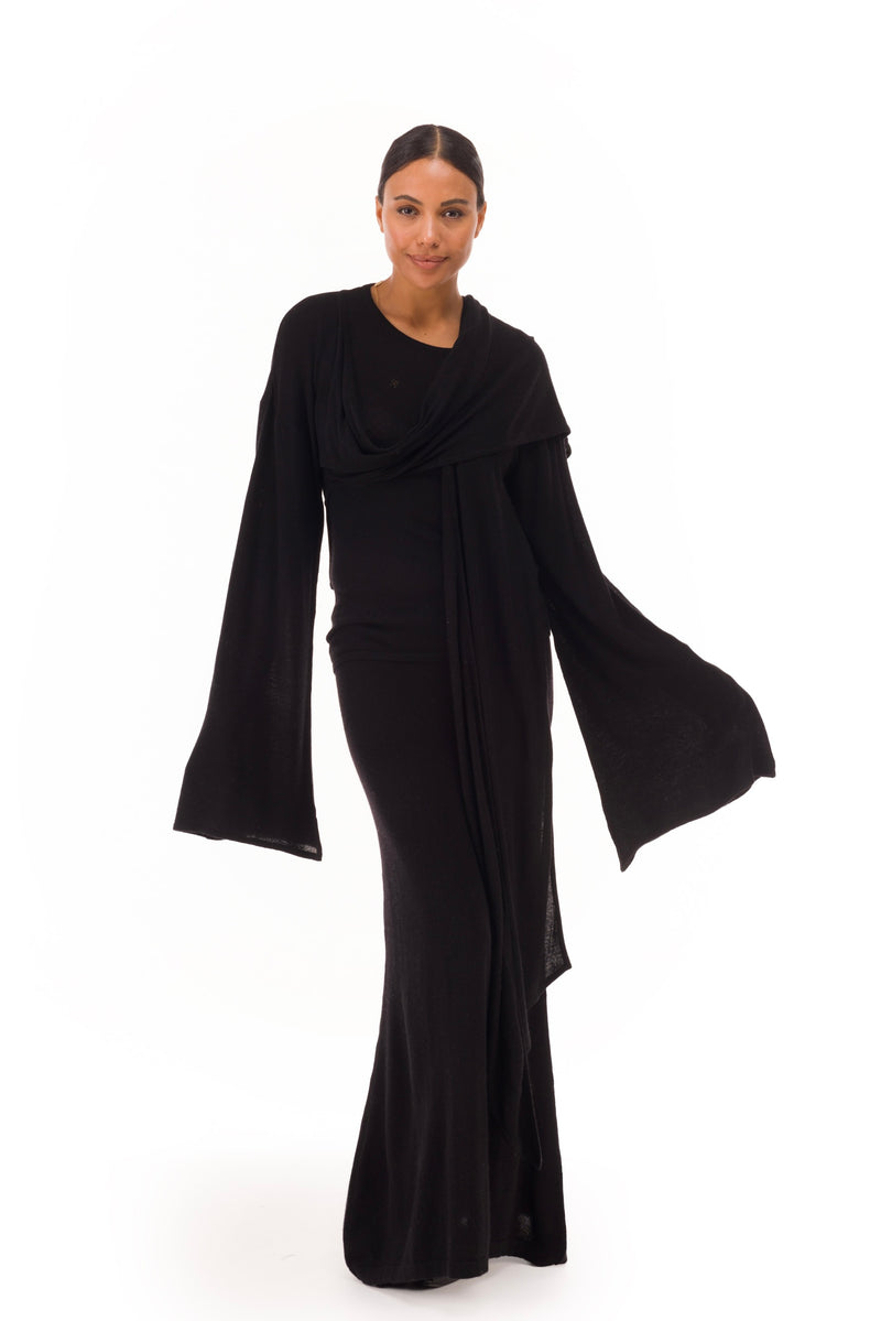 100% ULTRA FINE LONG SLEEVE TOP BLACK