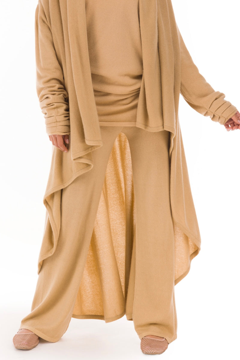 NEW 100% MONGOLIAN CASHMERE WATERFALL JACKET HONEY