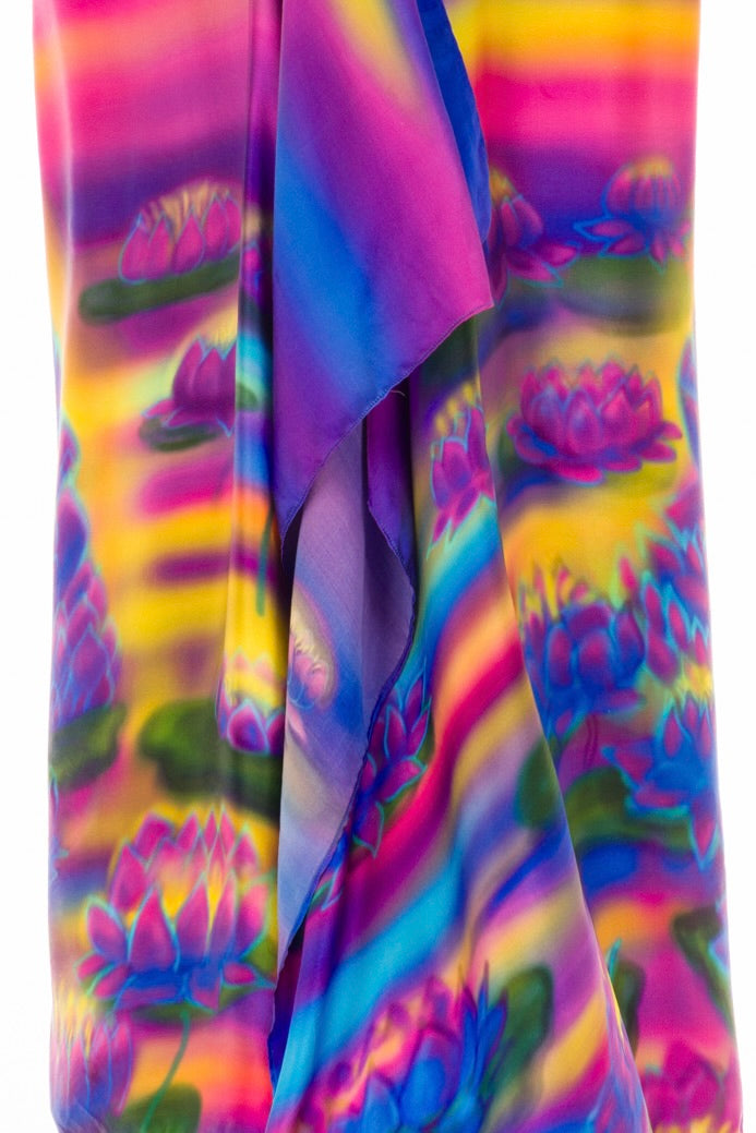 BLUE LOTUS GODDESS SILK SHAWL –  FOR TRANSFORMATION AND GRACE