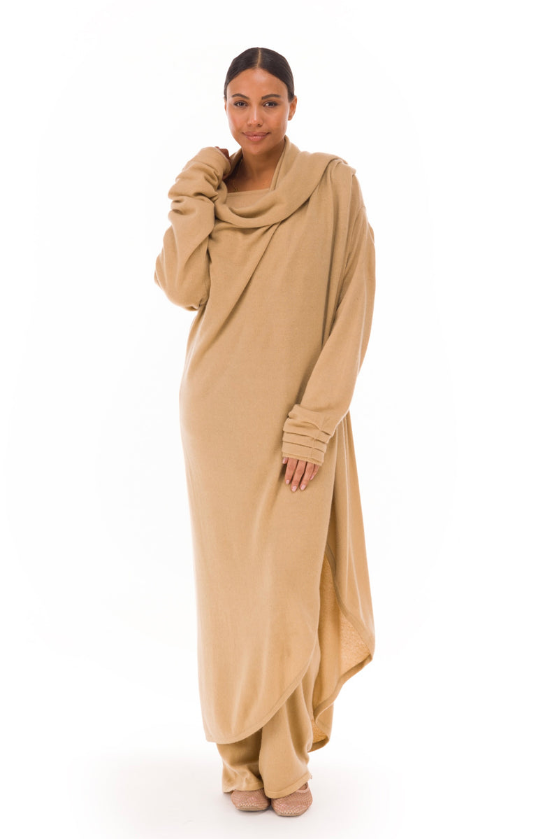 NEW 100% MONGOLIAN CASHMERE WATERFALL JACKET HONEY