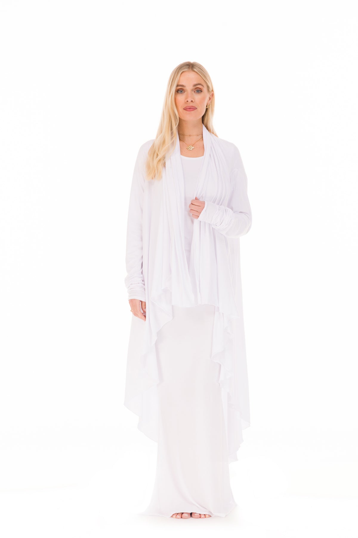 BAMBOO SIDE SLIT SKIRT WHITE