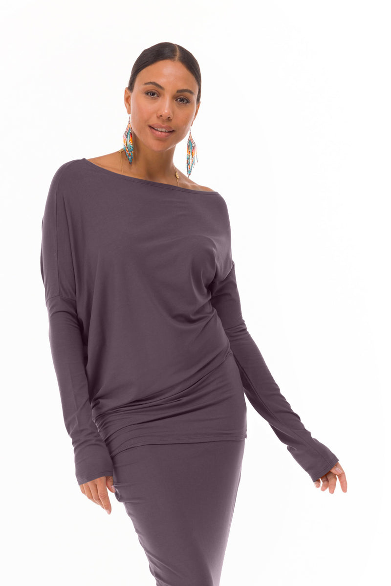 BAMBOO OBLIQUE TOP CHARCOAL