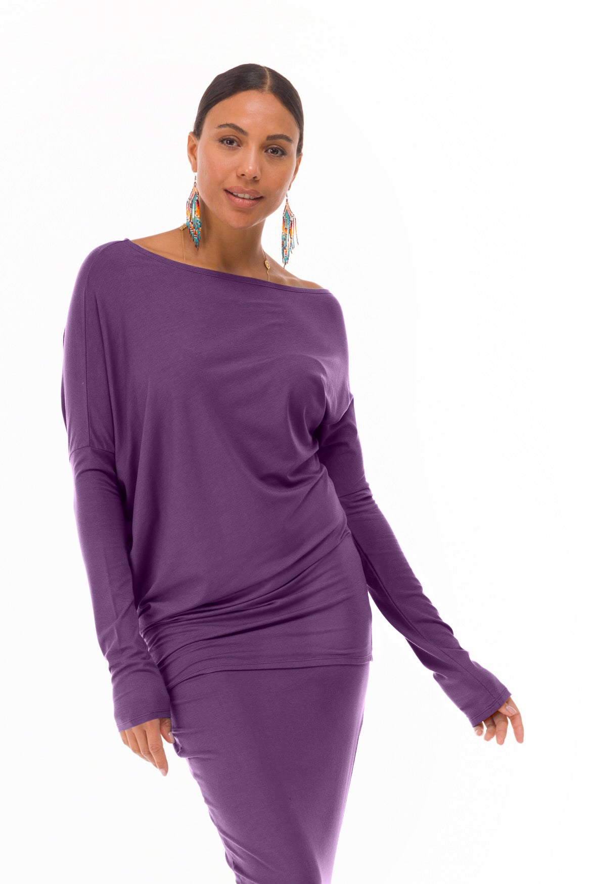 BAMBOO OBLIQUE TOP PURPLE