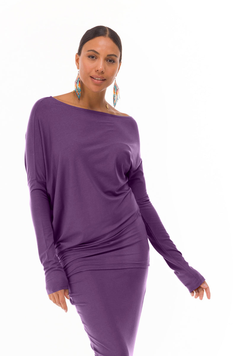 BAMBOO OBLIQUE TOP PURPLE