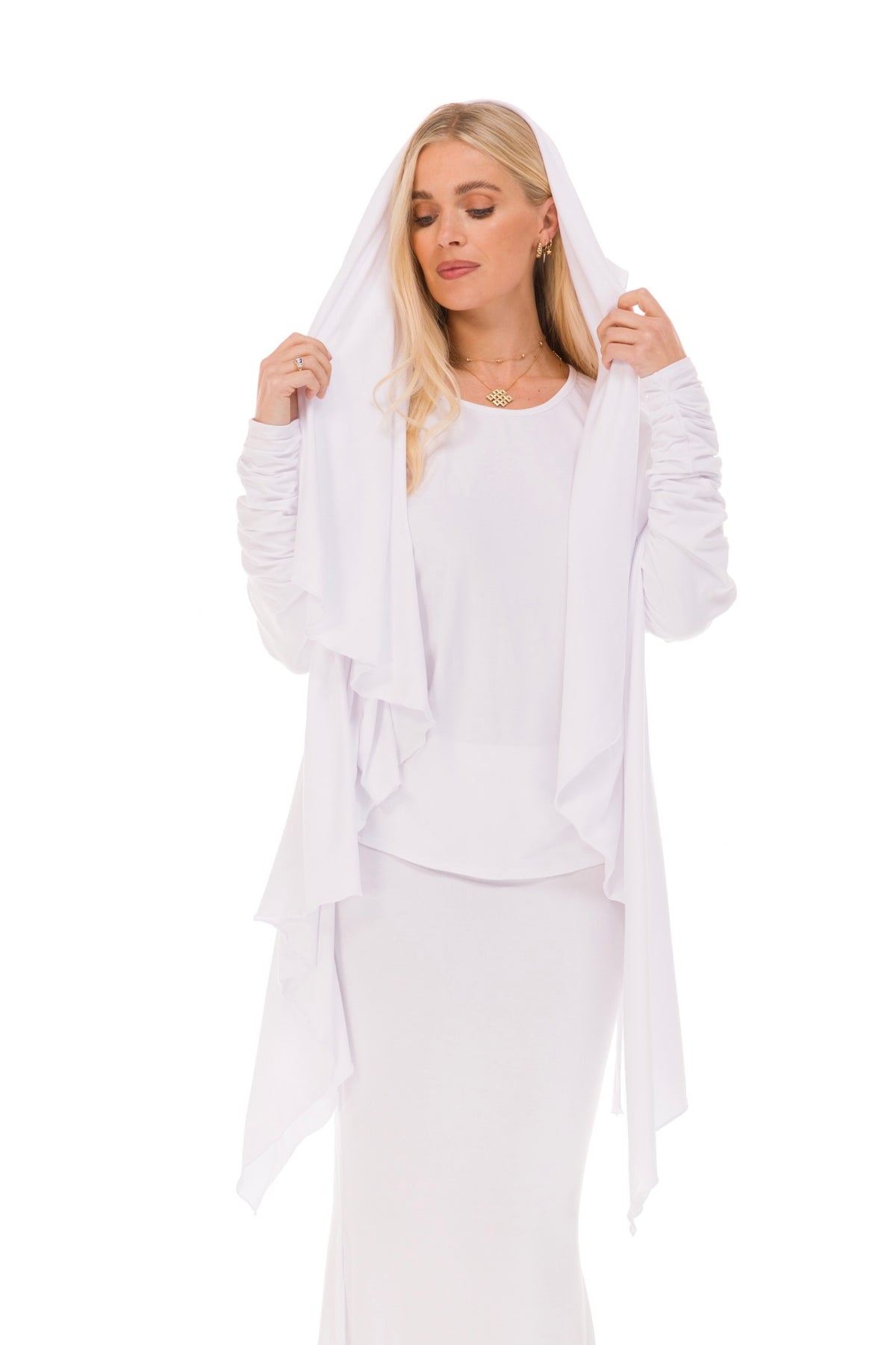 BAMBOO SIDE SLIT SKIRT WHITE