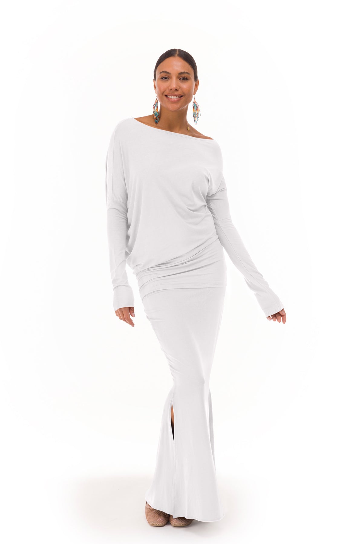 BAMBOO OBLIQUE TOP WHITE