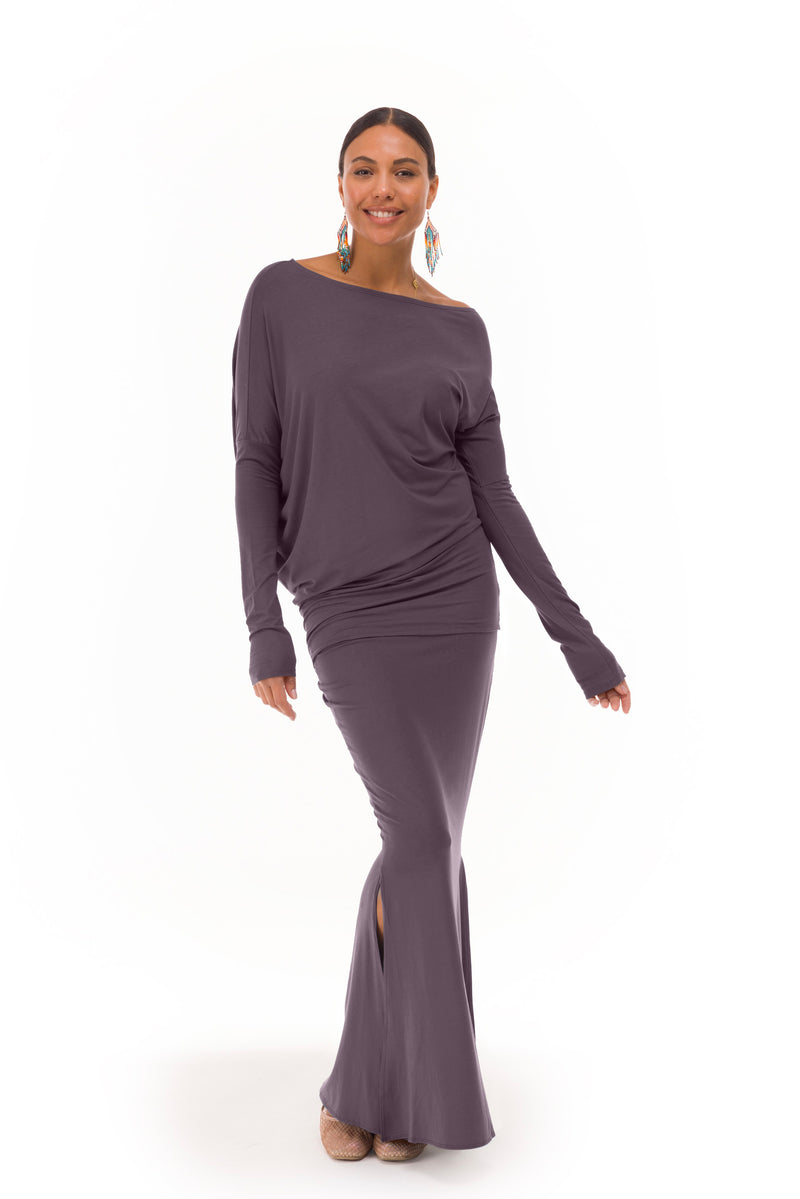 BAMBOO OBLIQUE TOP CHARCOAL