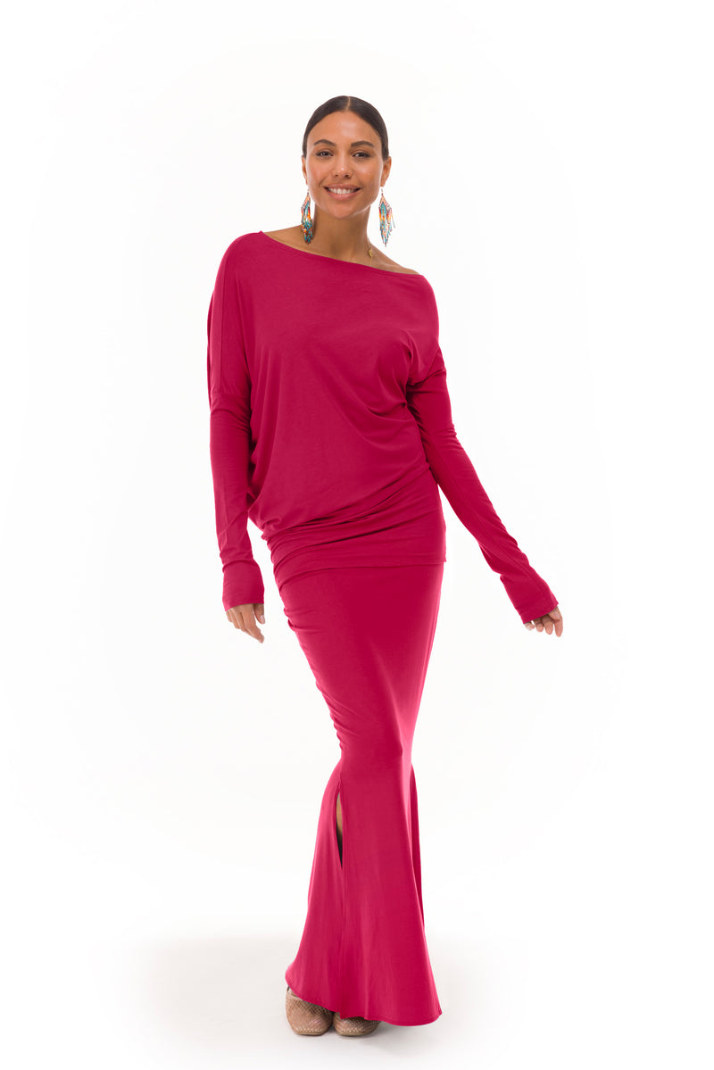 BAMBOO OBLIQUE TOP CLARET