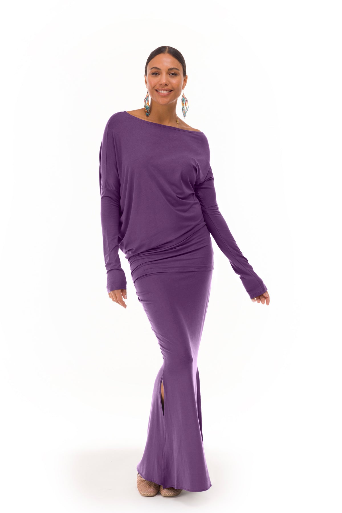 BAMBOO OBLIQUE TOP PURPLE