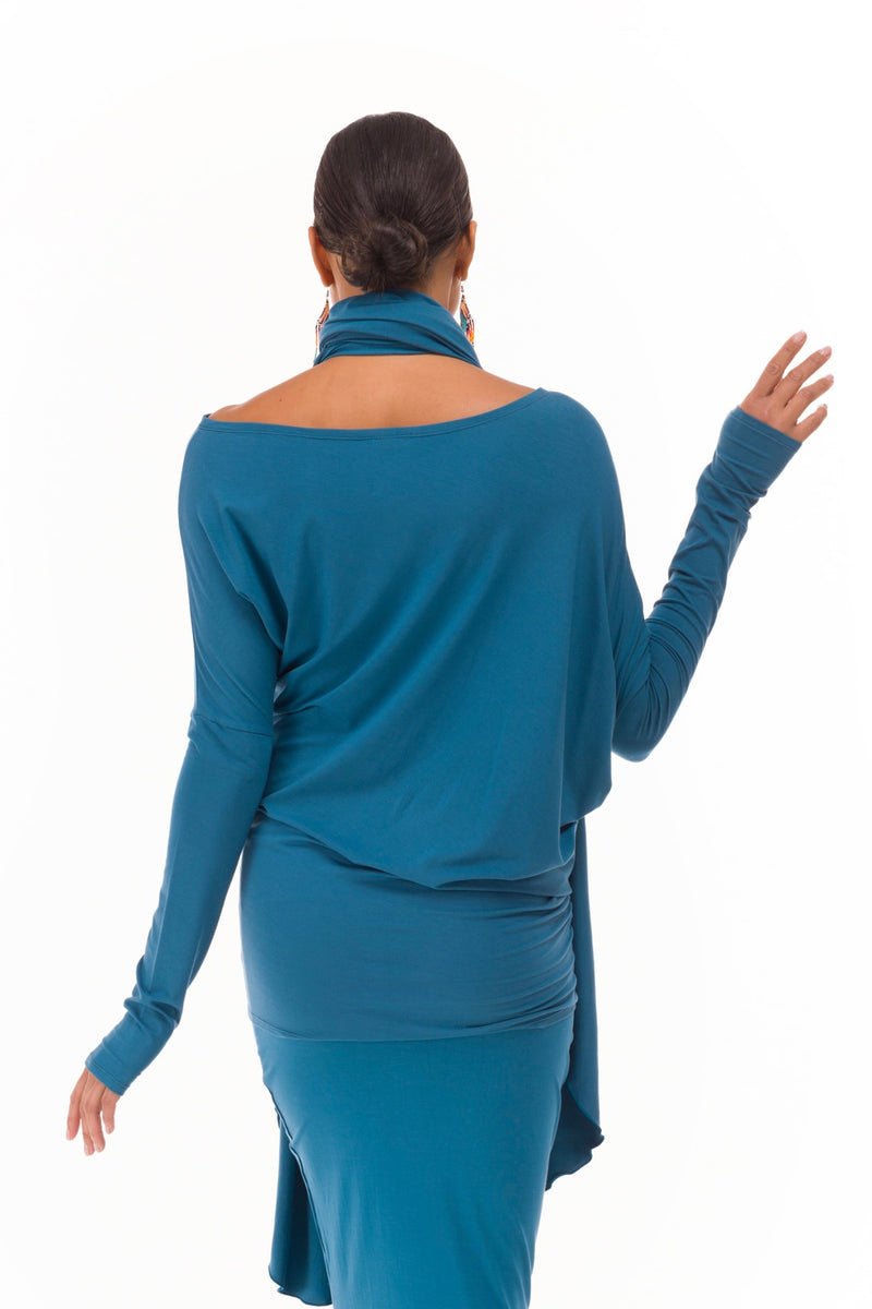 BAMBOO OBLIQUE TOP TEAL
