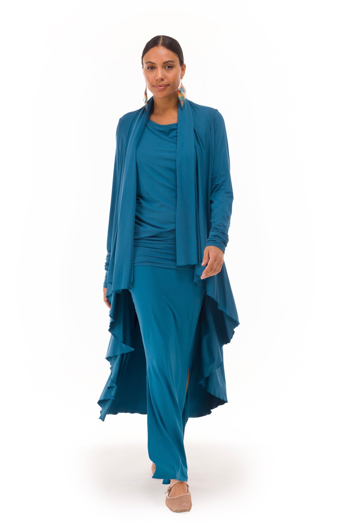 BAMBOO OBLIQUE TOP TEAL