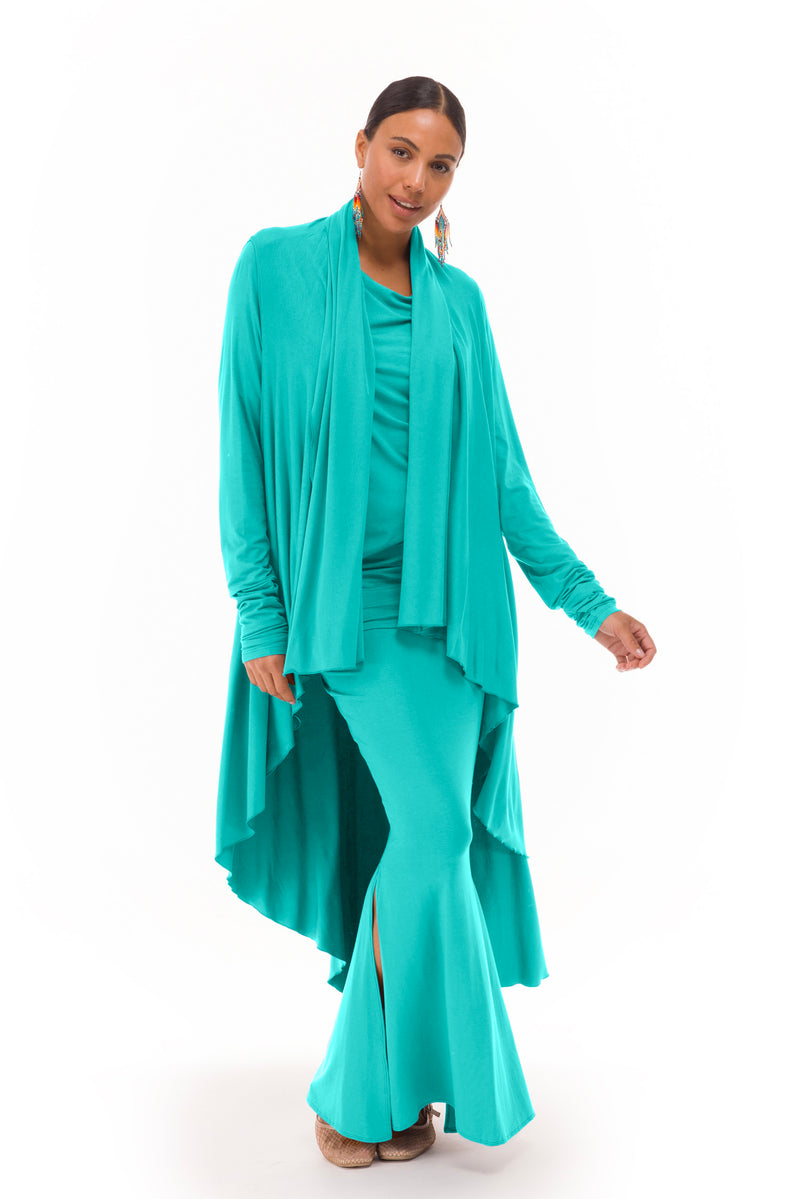 BAMBOO WATERFALL JACKET TURQUOISE