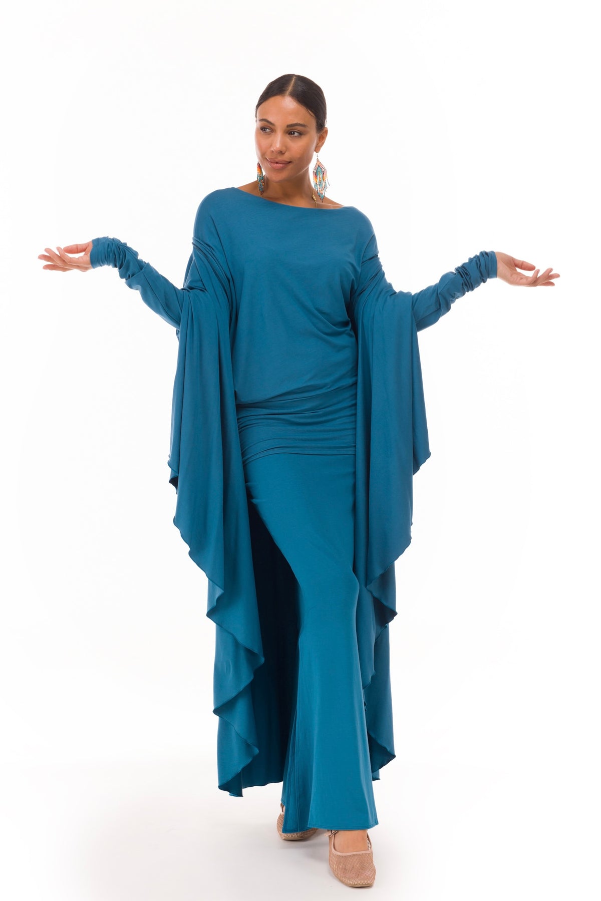 BAMBOO OBLIQUE TOP TEAL