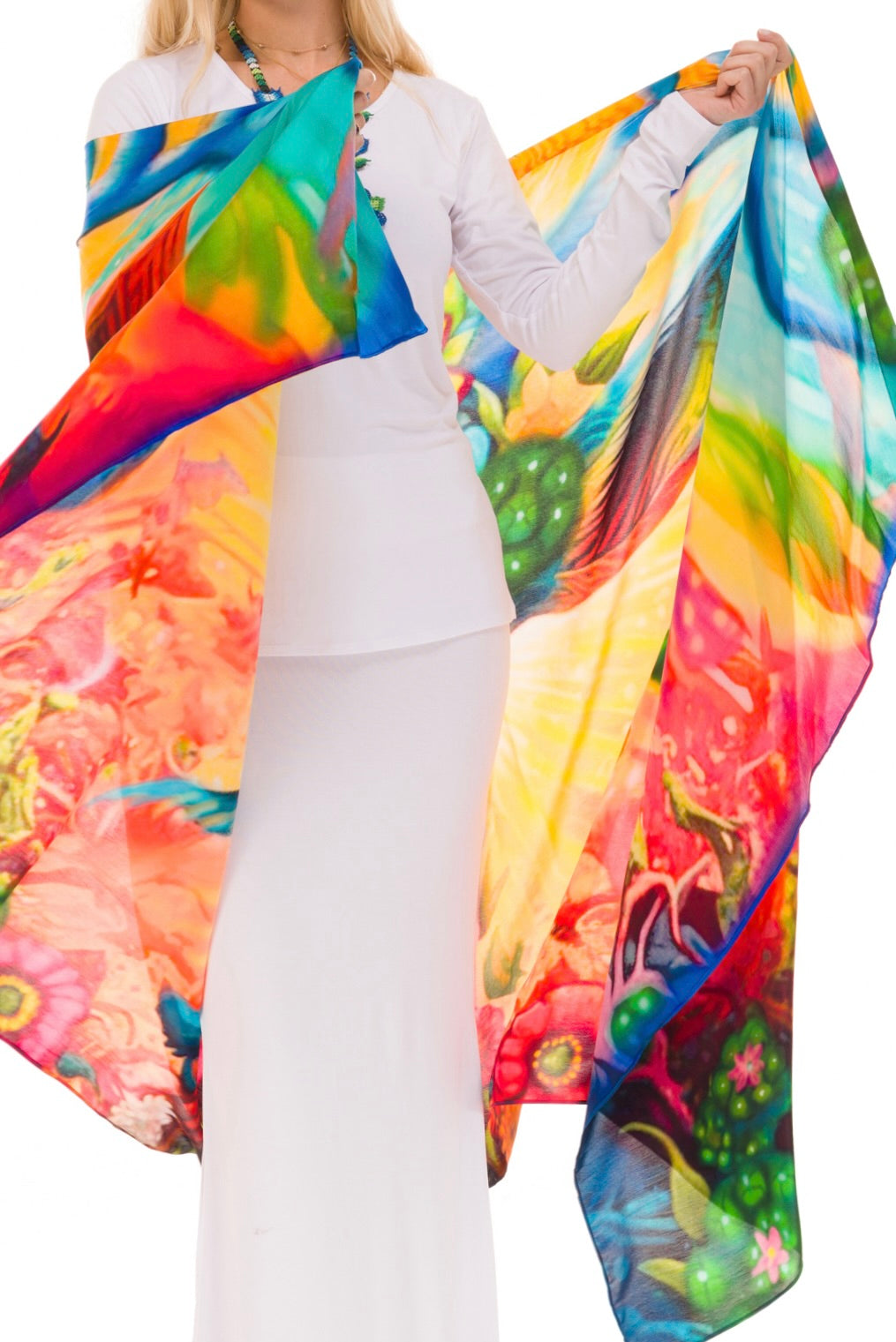 SPIRIT OF THE BLUE DEER - MEDICINE SILK SHAWL