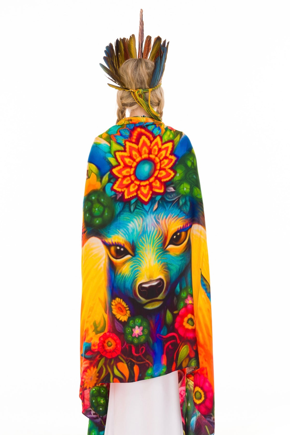 SPIRIT OF THE BLUE DEER - MEDICINE SILK SHAWL