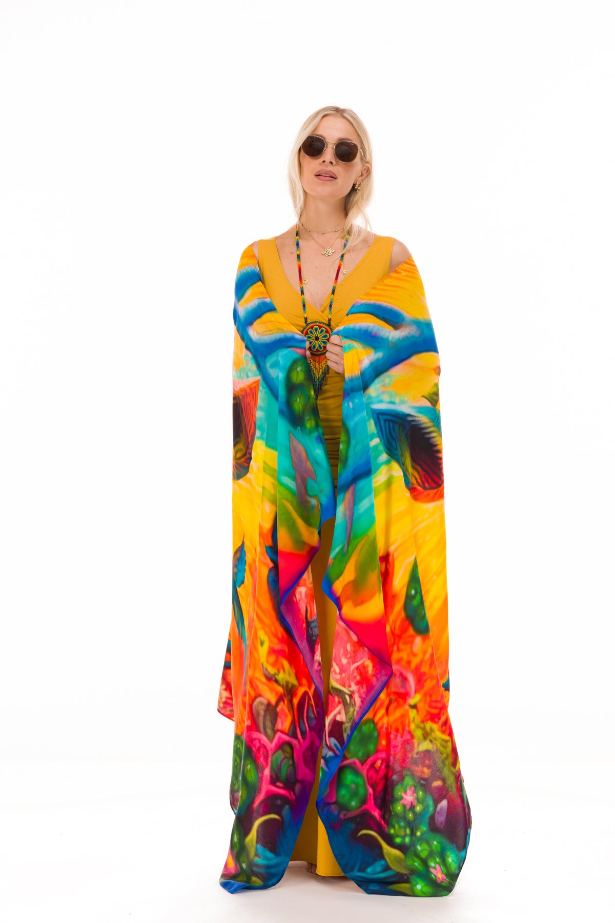SPIRIT OF THE BLUE DEER - MEDICINE SILK SHAWL