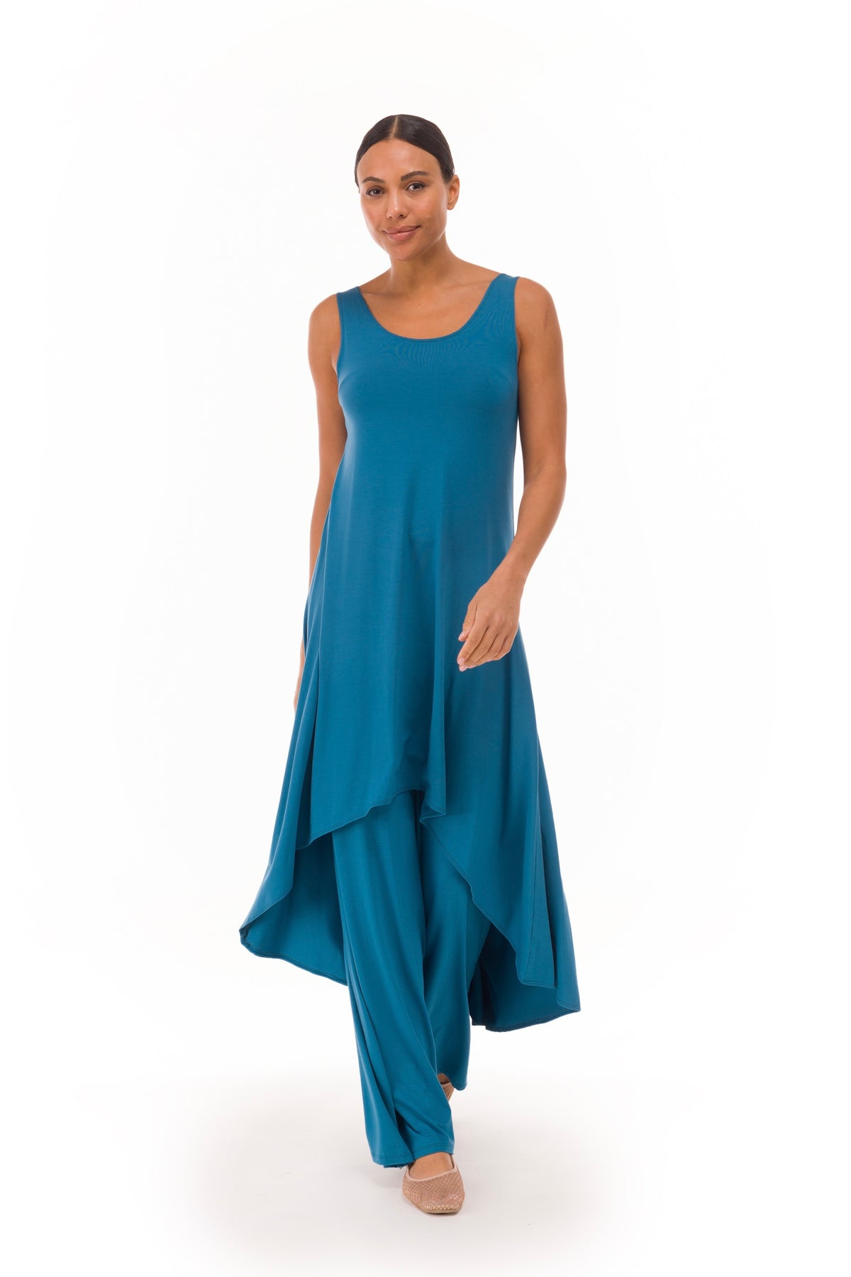BAMBOO PALAZZO PANTS TEAL