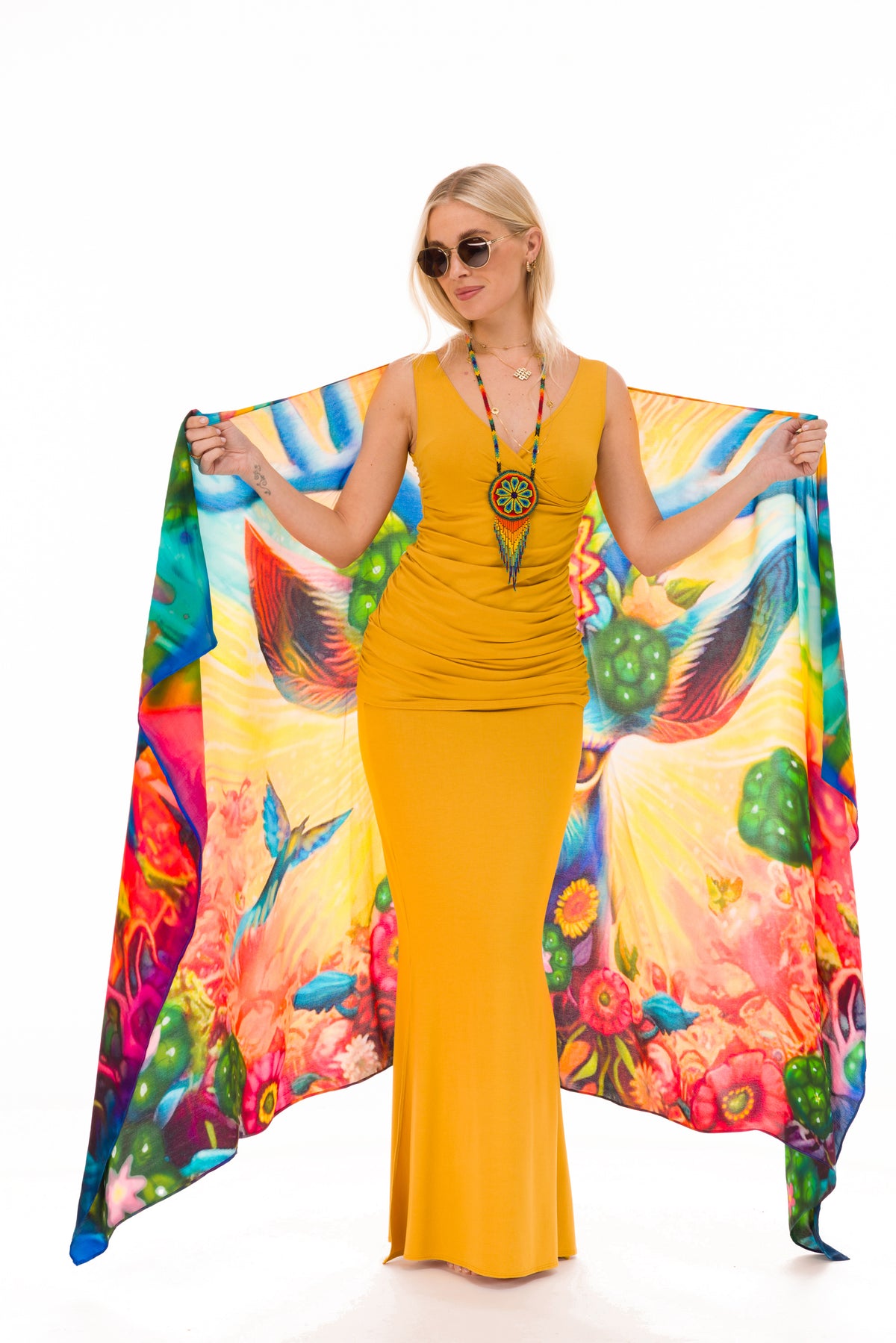 SPIRIT OF THE BLUE DEER - MEDICINE SILK SHAWL