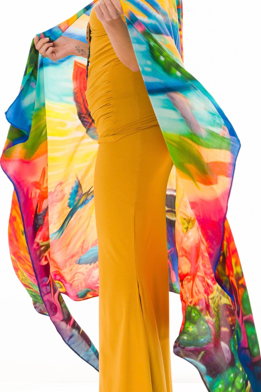 SPIRIT OF THE BLUE DEER - MEDICINE SILK SHAWL