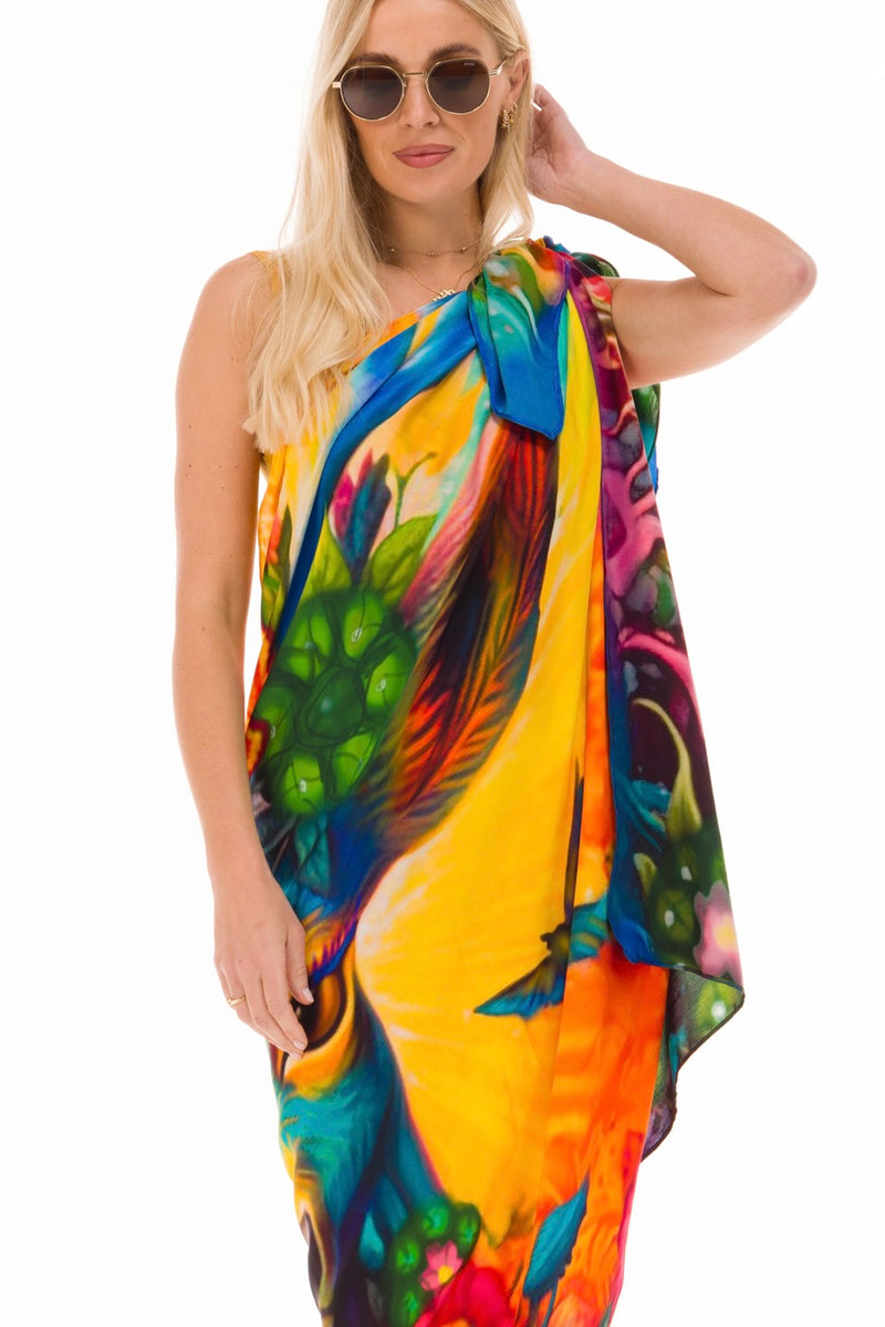 SPIRIT OF THE BLUE DEER - MEDICINE SILK SHAWL