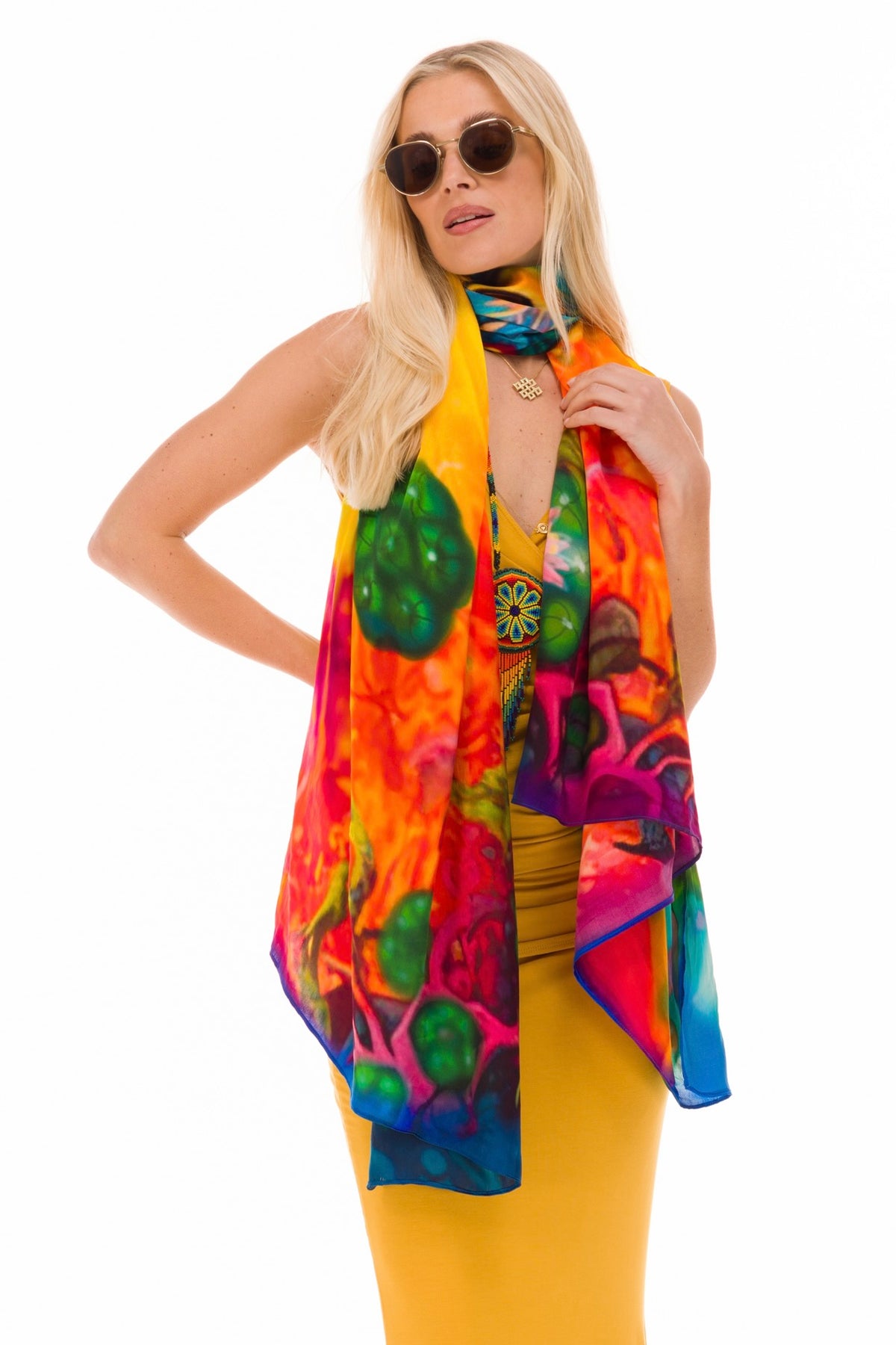 SPIRIT OF THE BLUE DEER - MEDICINE SILK SHAWL