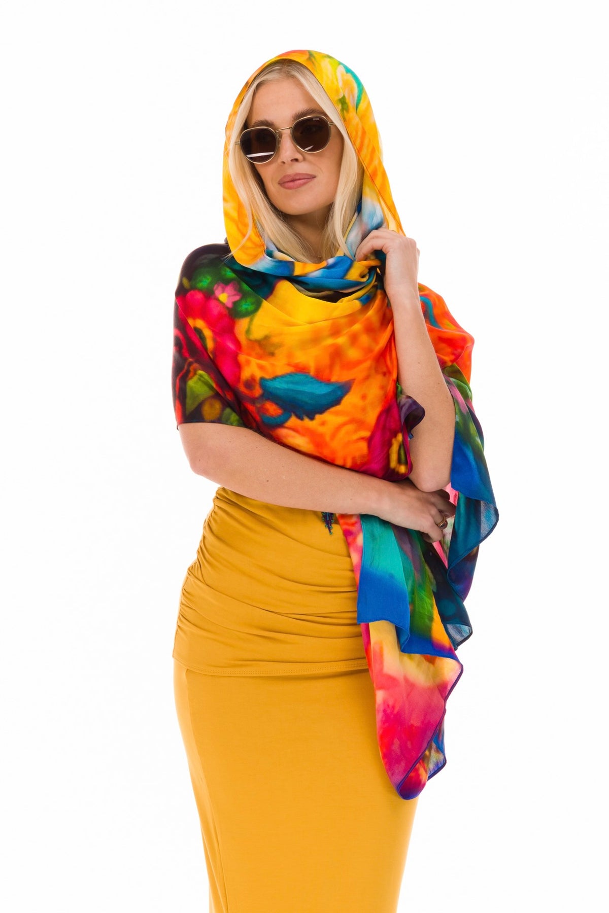 SPIRIT OF THE BLUE DEER - MEDICINE SILK SHAWL